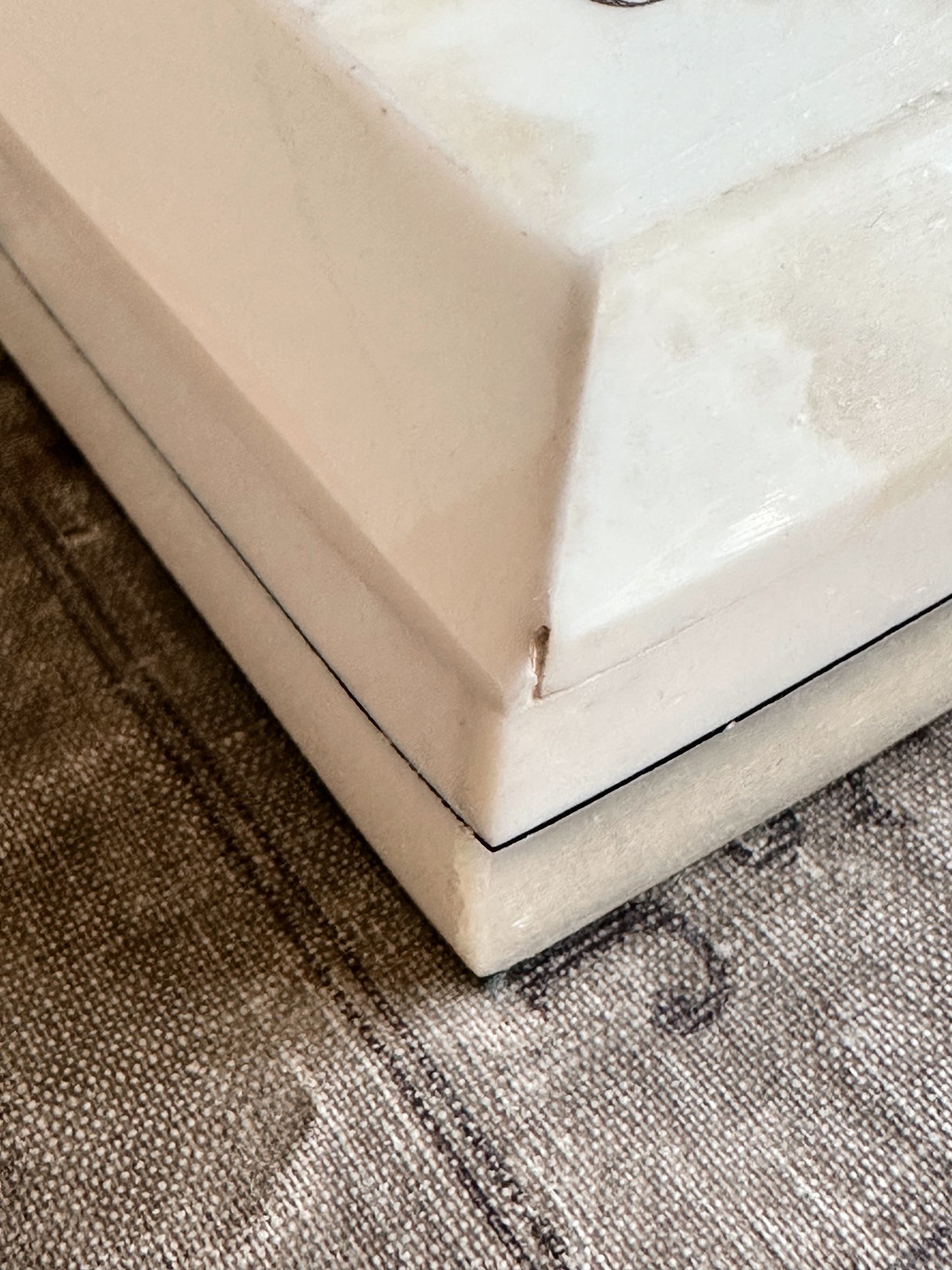 Scrimshaw Postage Stamp Bone Box