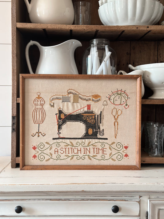 Vintage Embroidered “A Stitch In Time”