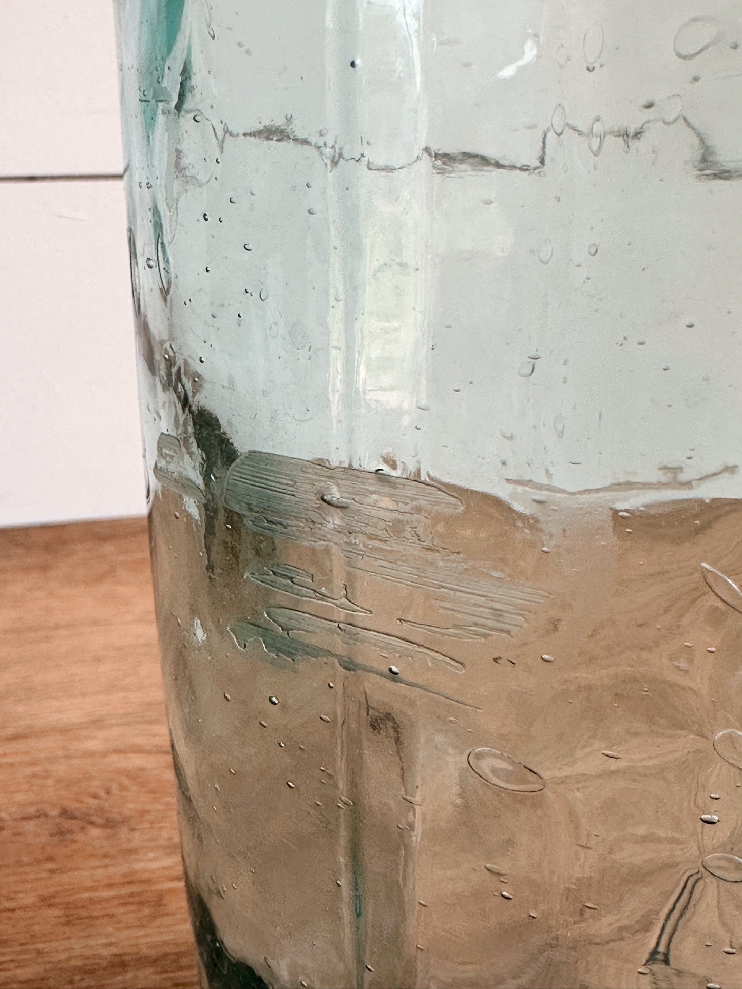 Large Vintage Blue Glass Bottle