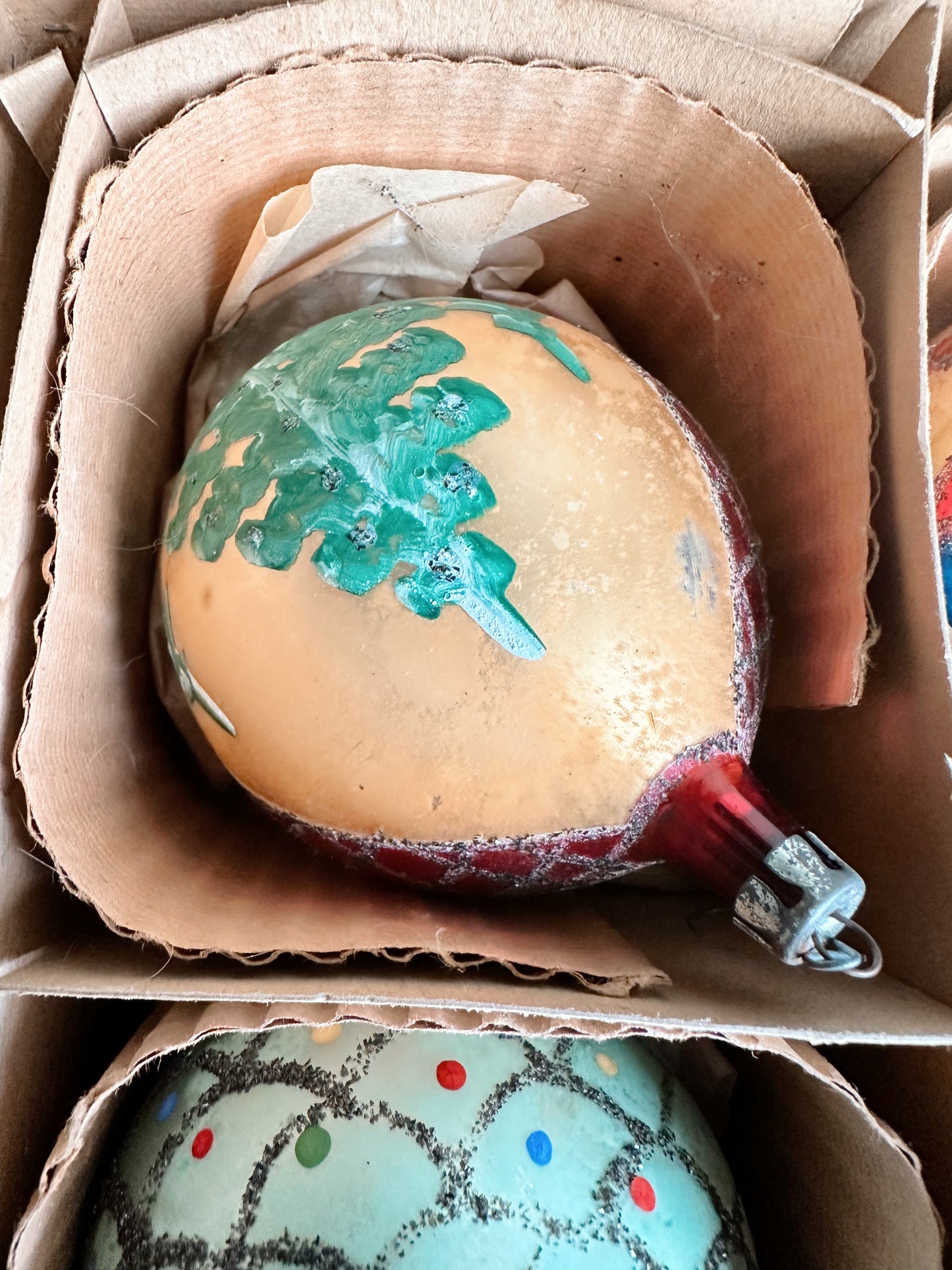 Box of Hand Painted Jumbo Vintage Polish Fantasia Ornaments