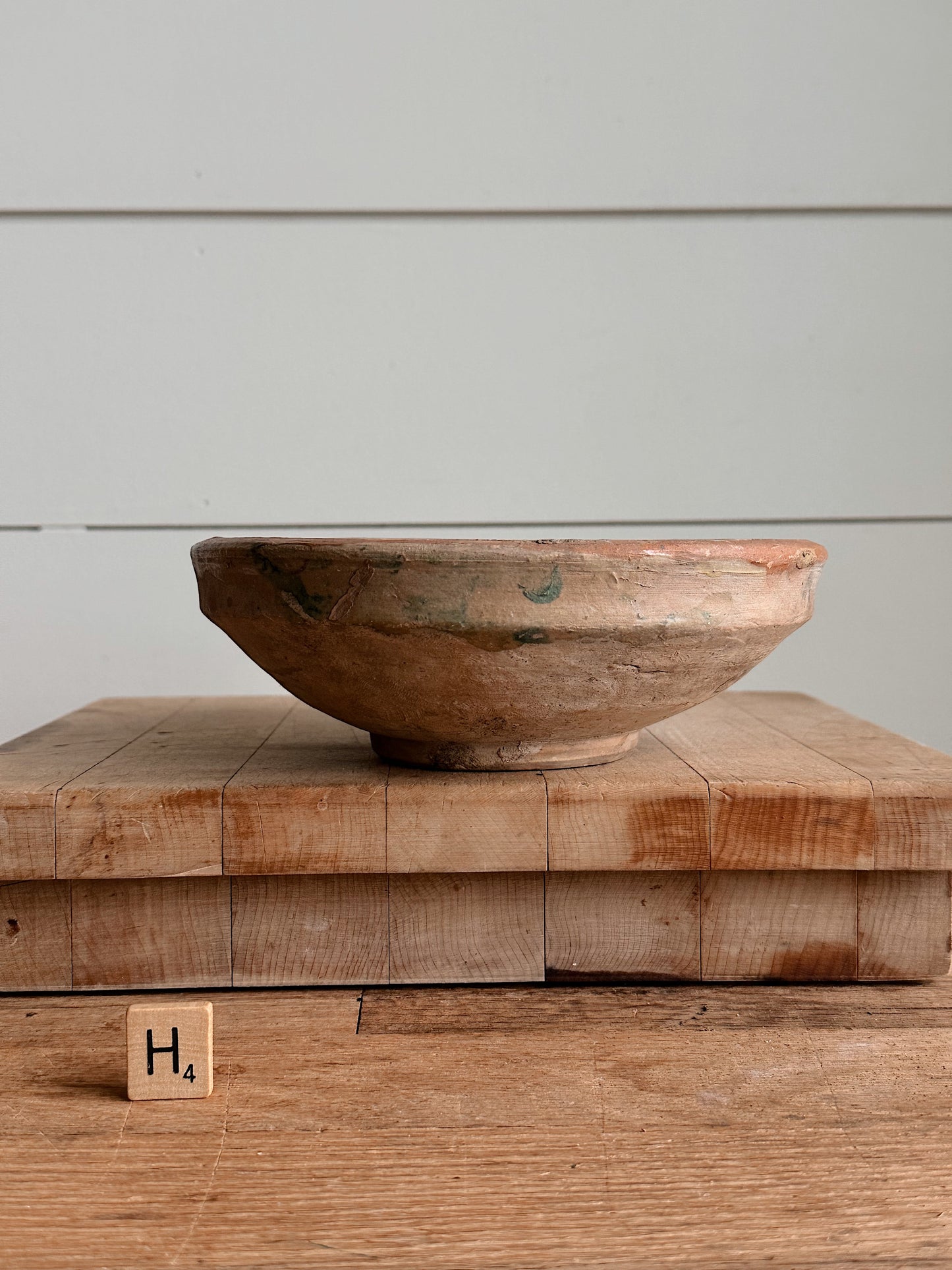 Vintage Hand Painted Clay Bowls