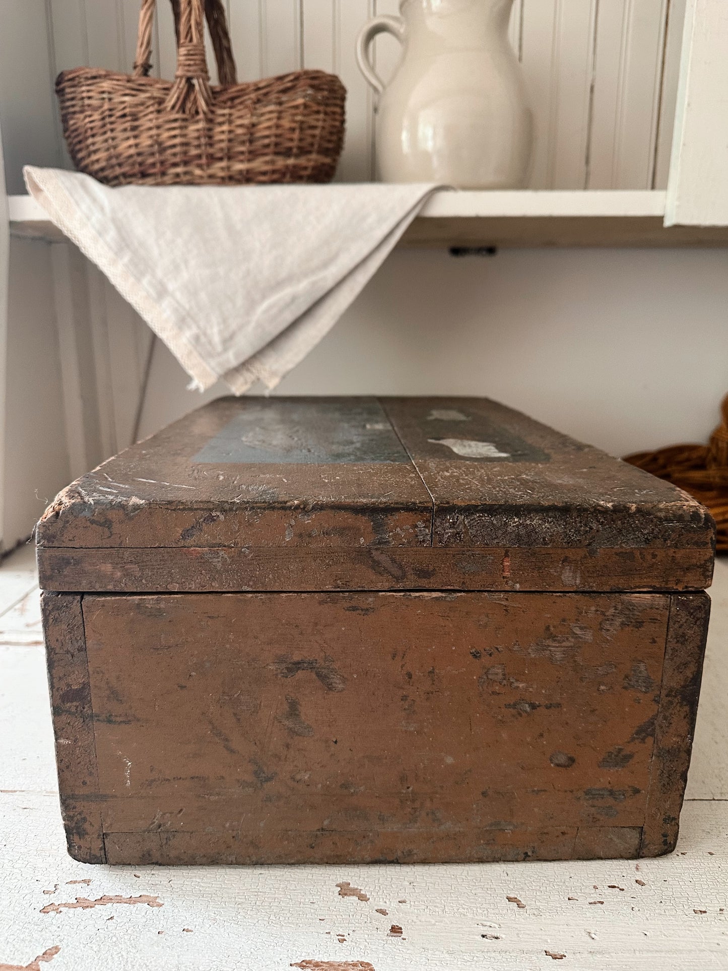 Vintage Hand Painted Wooden Box