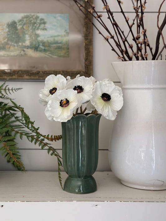 Green Scalloped Vase