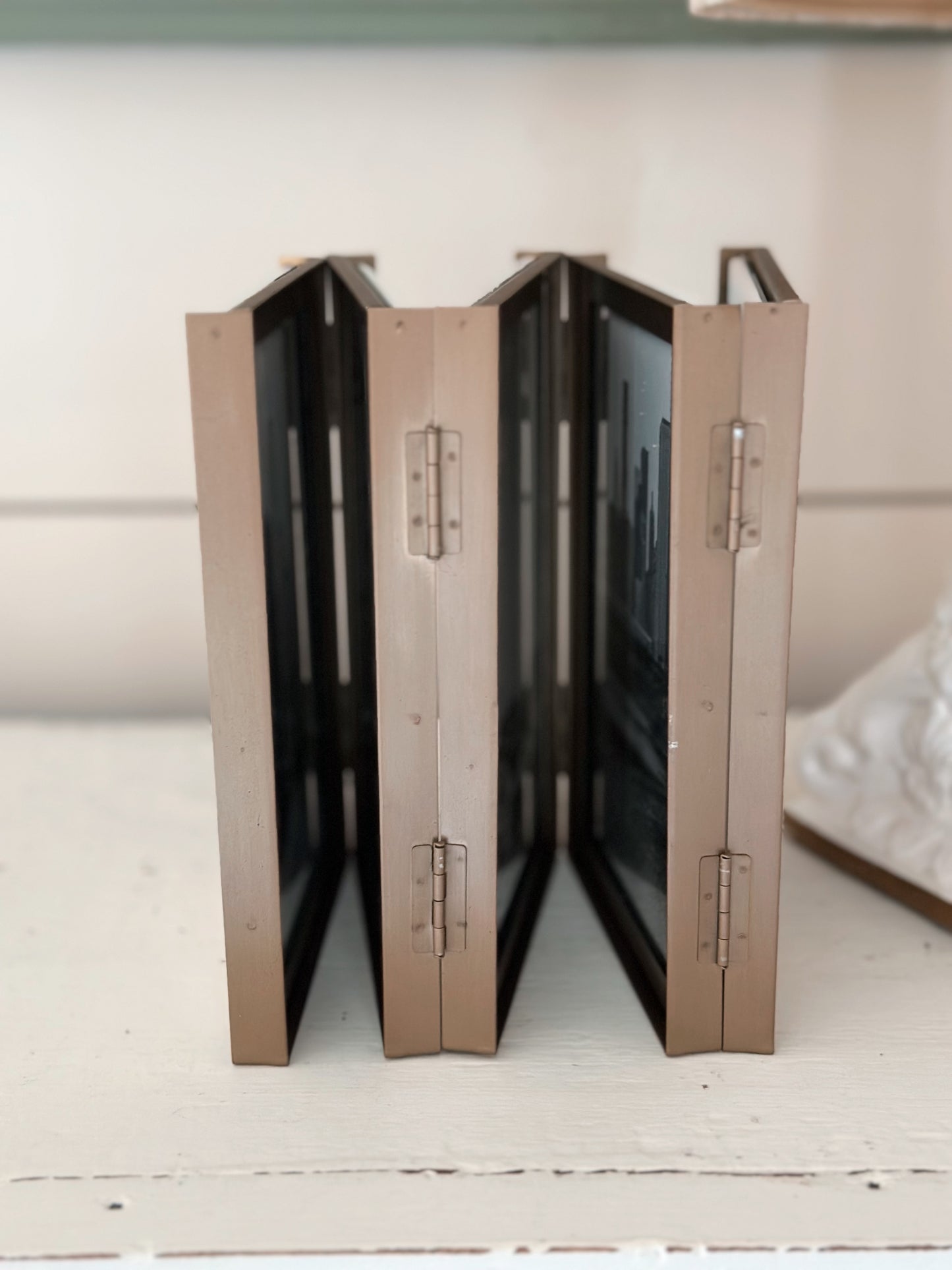 Hinged Golden Brass Photo Frame