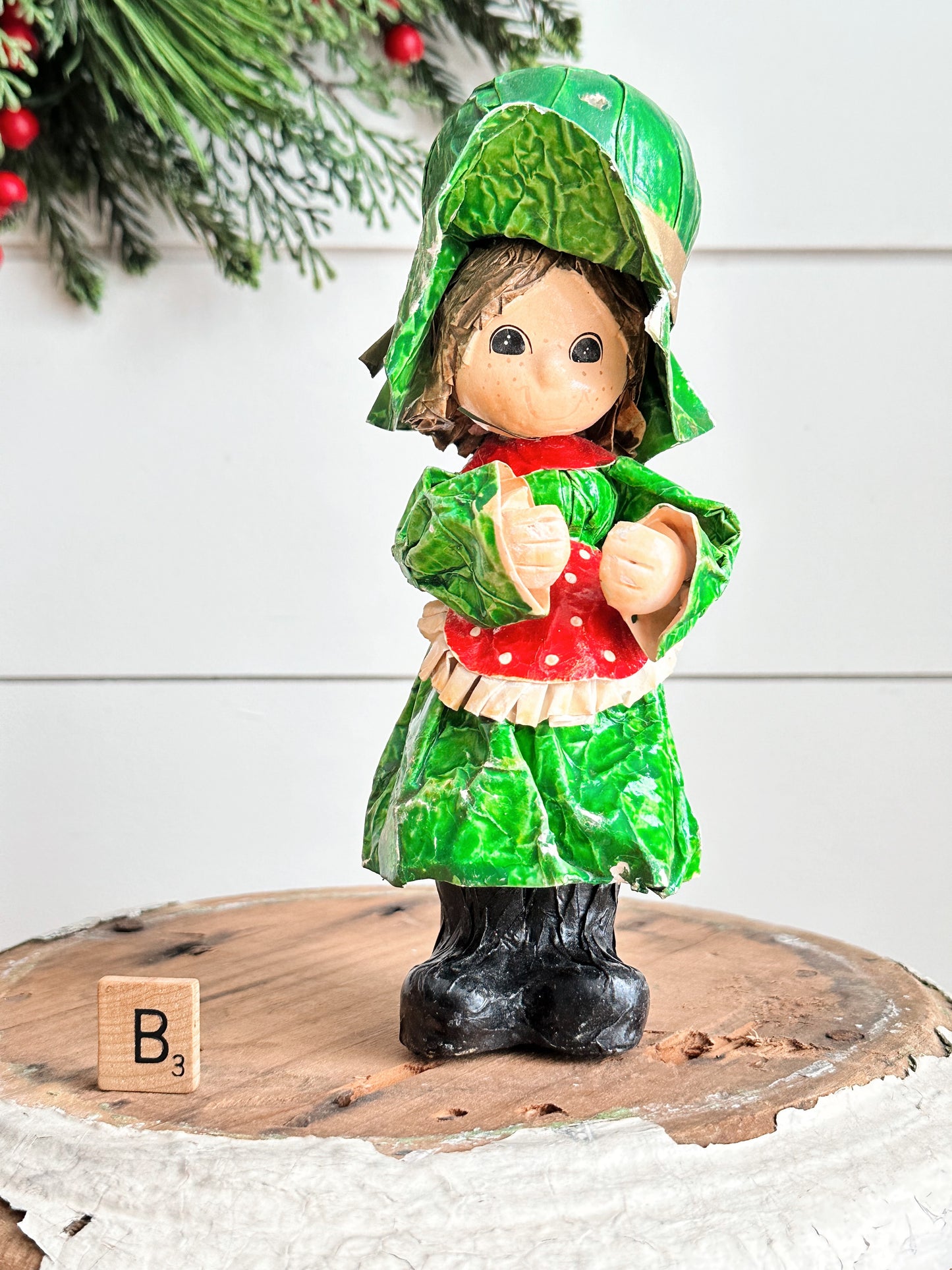 Vintage Paper Mache Girl