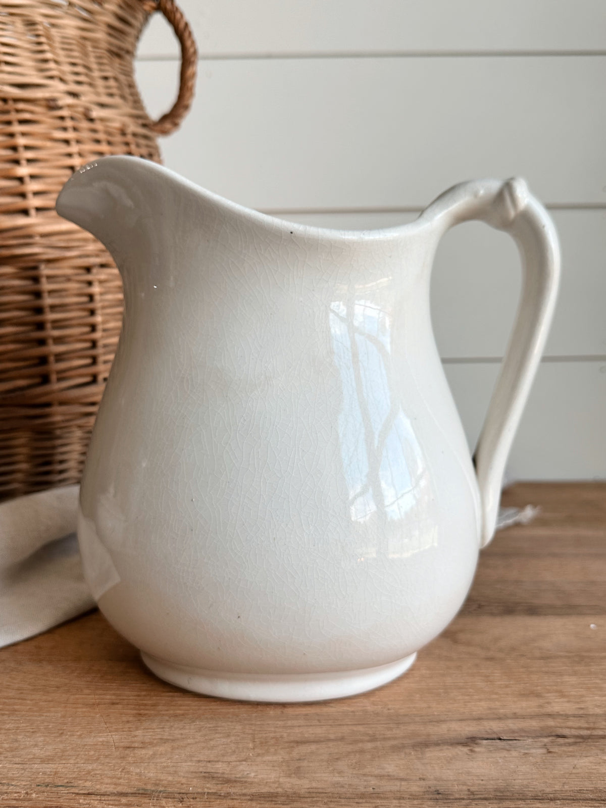 Antique American W.C. Co Ironstone Pitcher