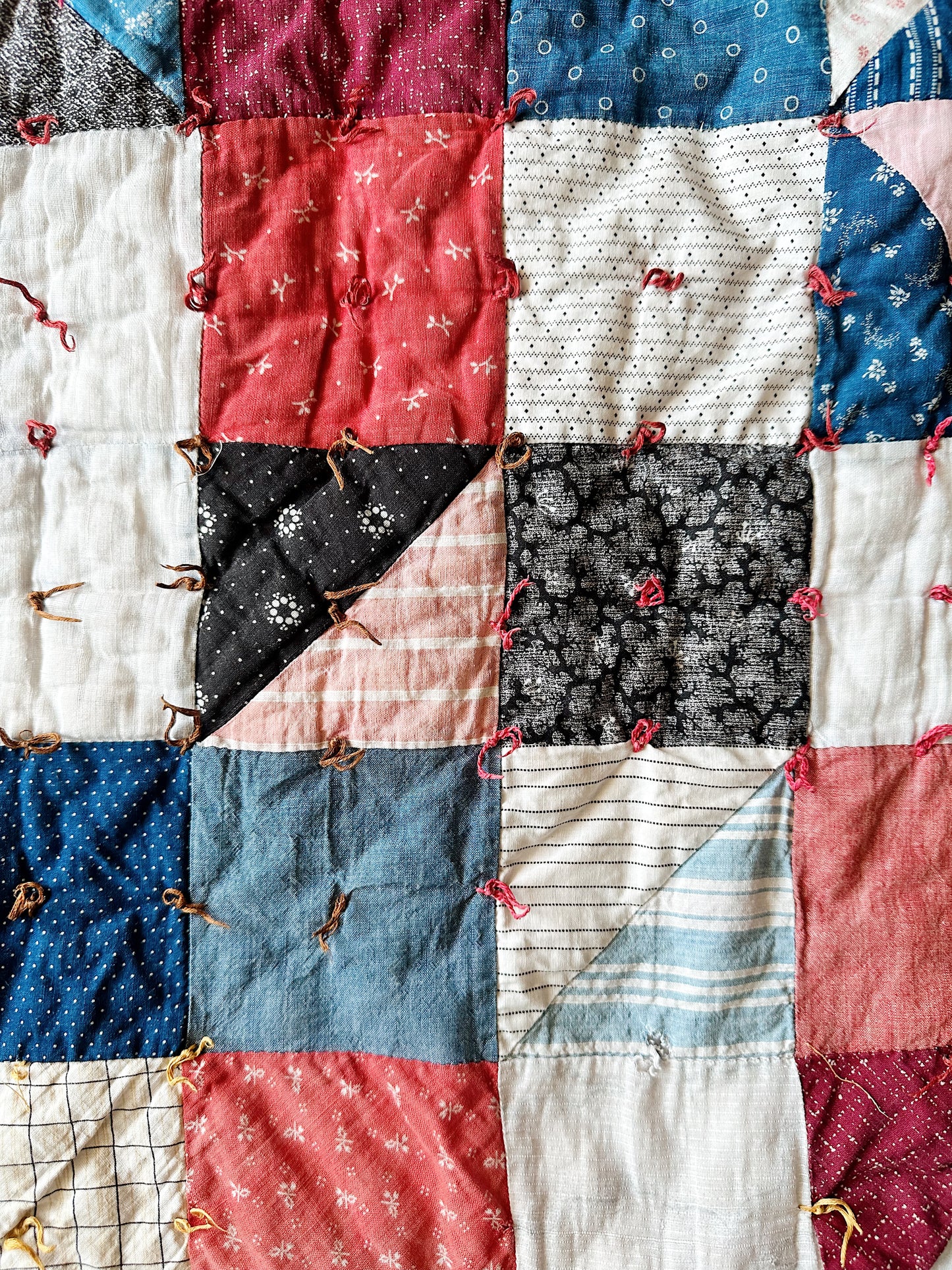 Vintage Handtied Patchwork Quilt
