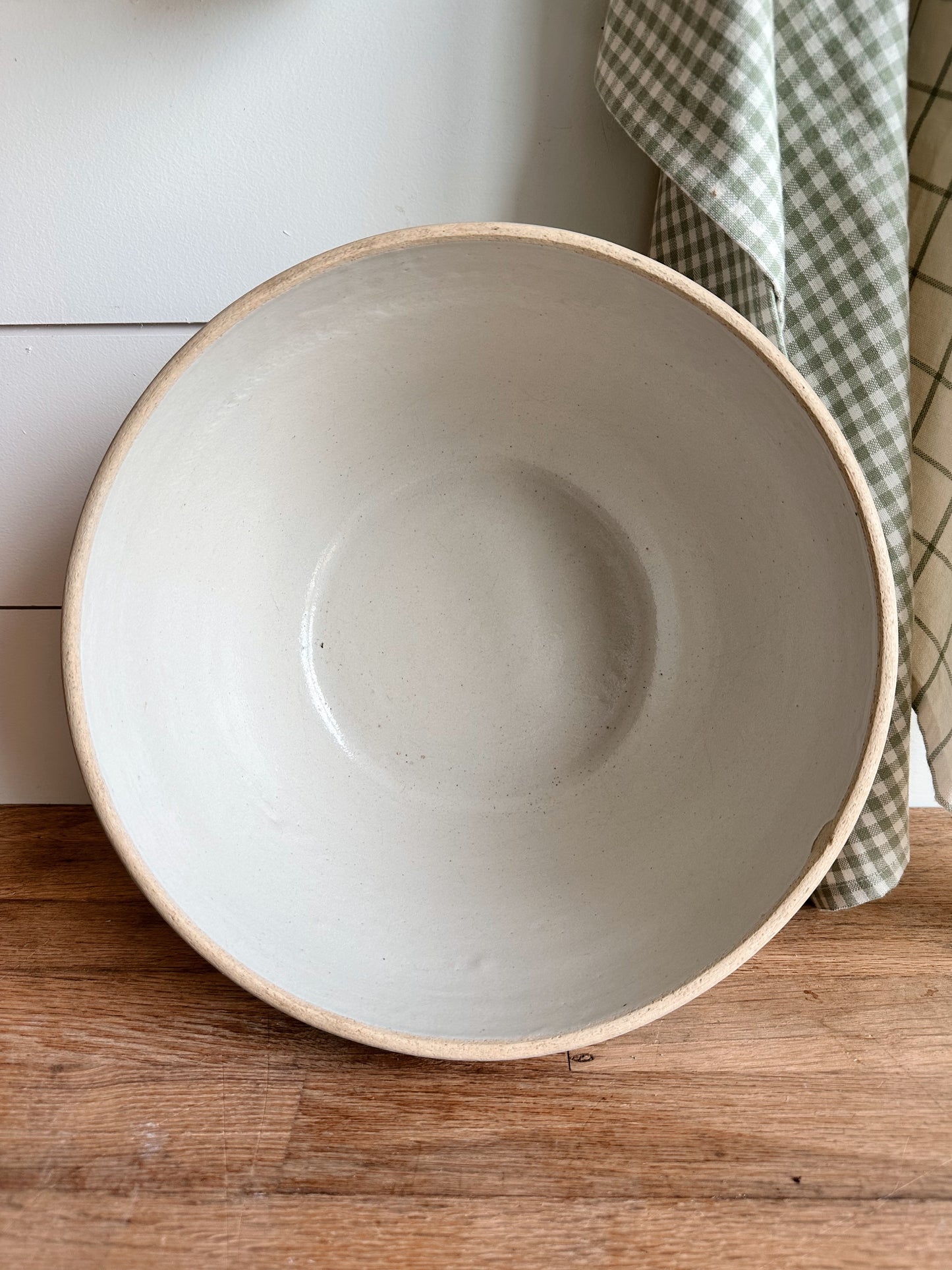 Huge Vintage Stoneware Mixing Bowl