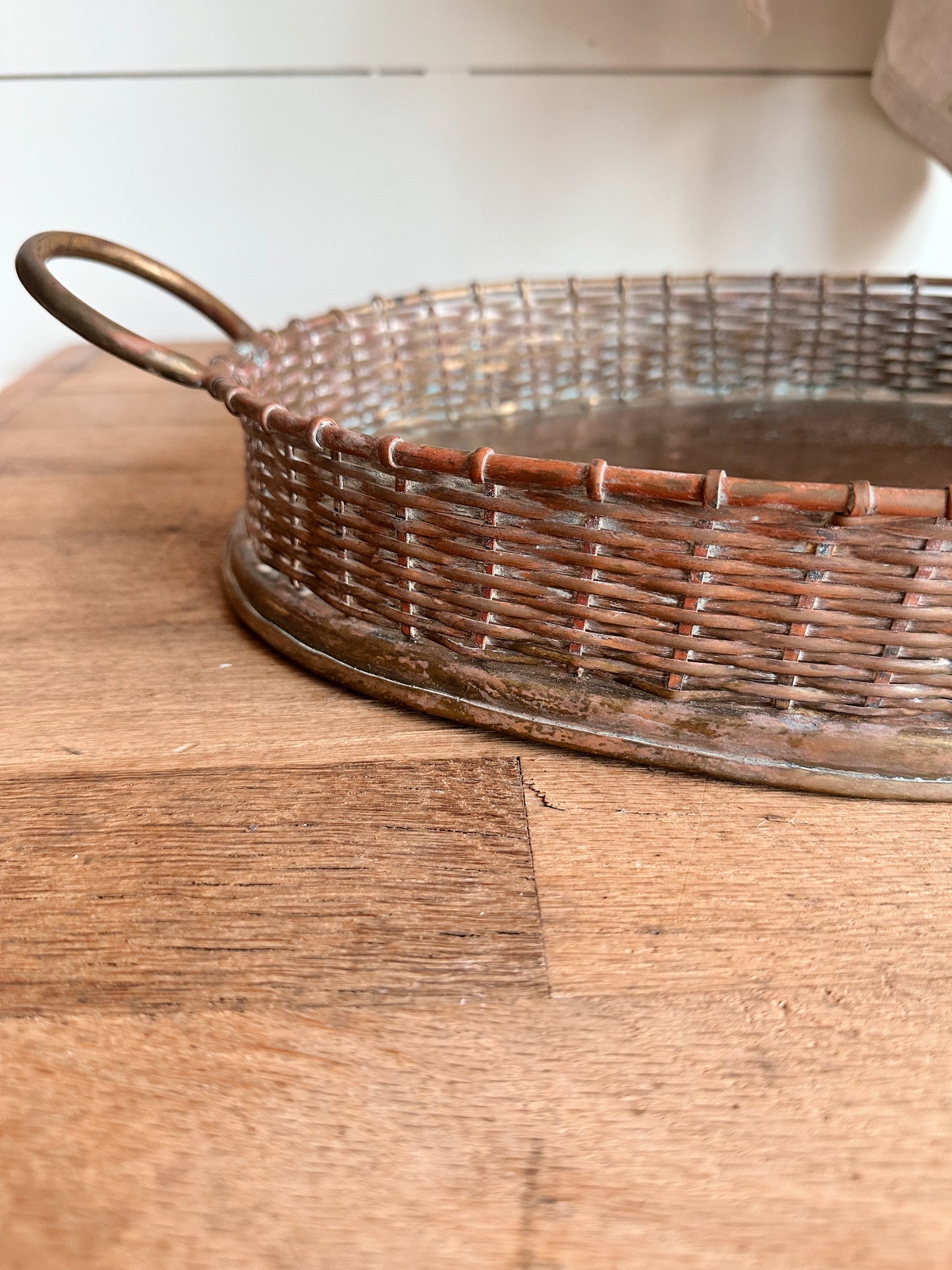 Vintage Woven Brass Tray