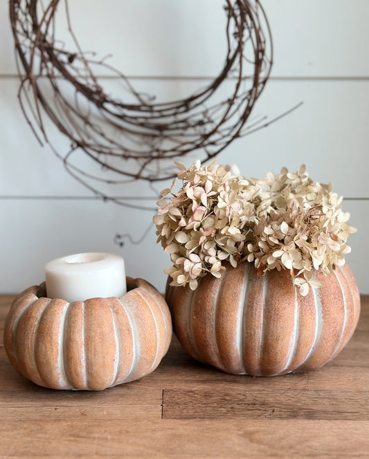 Cement Pumpkin Planter