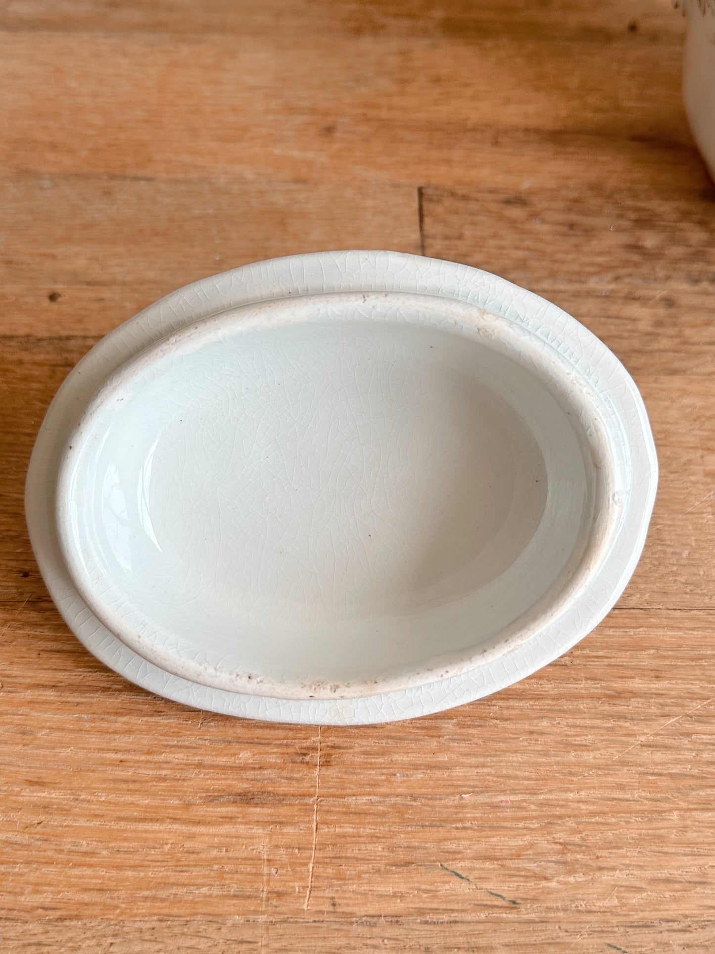 Antique WH Pearl & Co Ironstone Sugar Bowl