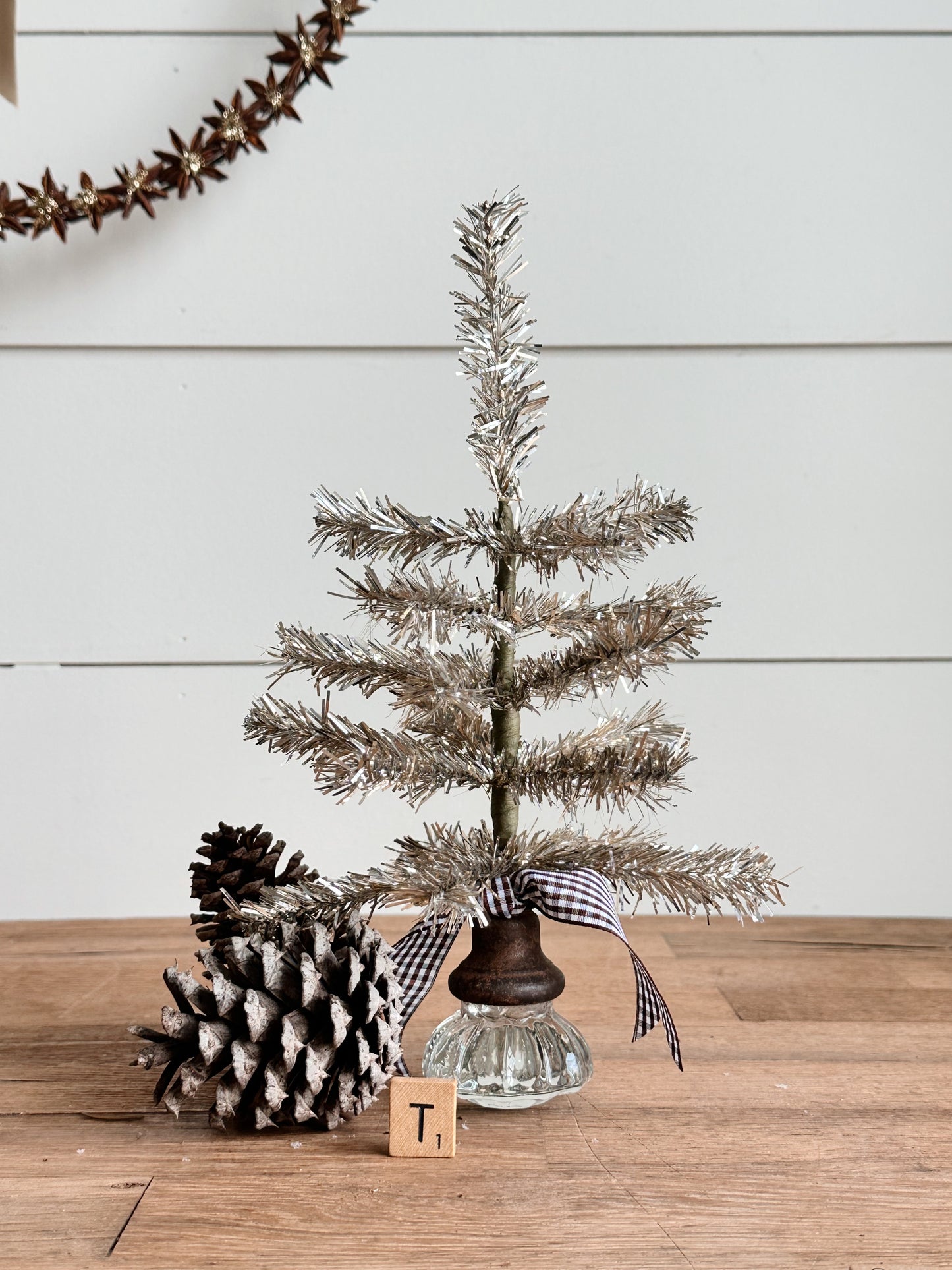 Vintage Glass Knob Tinsel Tree