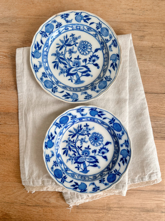 Pair of Antique English Onion Ware Plates
