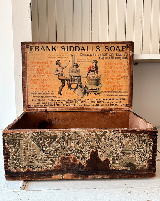 Late 1800s Antique Wood Frank Siddalls Soap Box