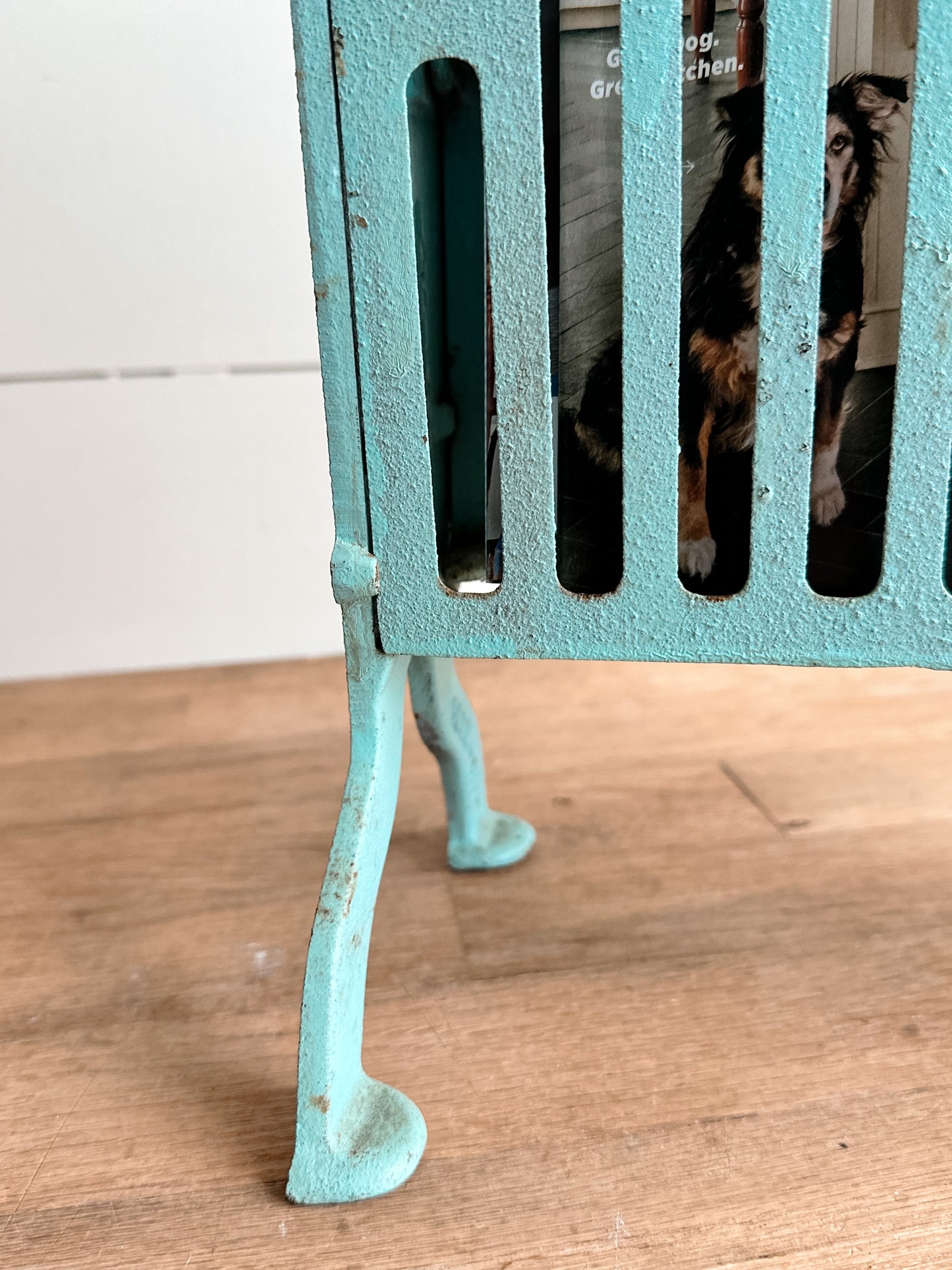 Vintage Cast Iron Magazine Holder