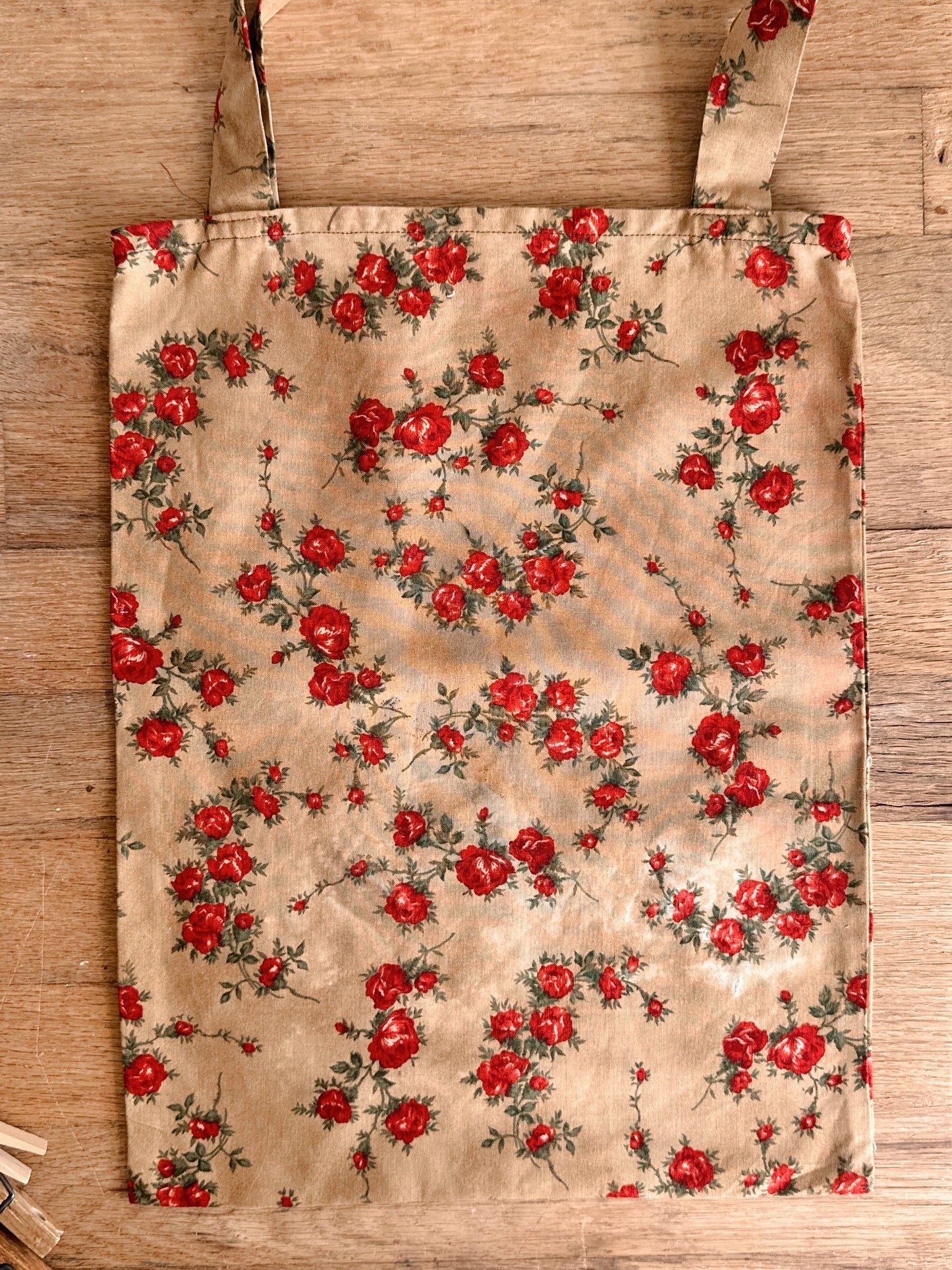 Vintage Handmade Tote & Clothespins