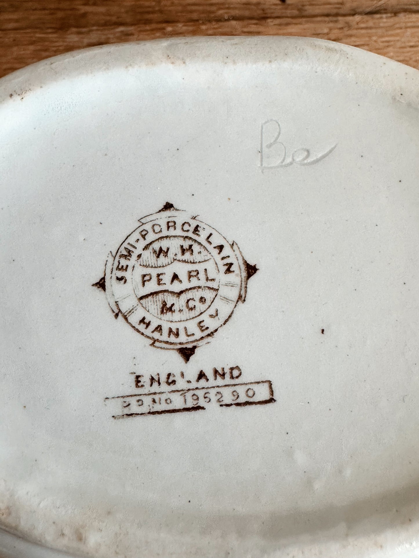 Antique WH Pearl & Co Ironstone Sugar Bowl