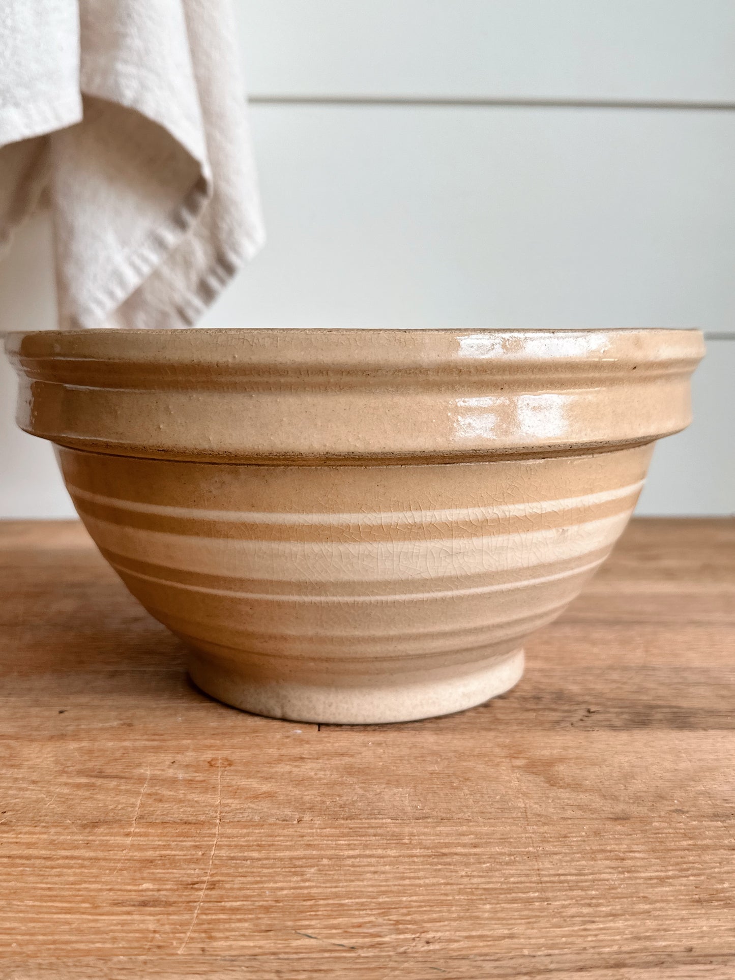 Vintage Banded Stoneware Bowl