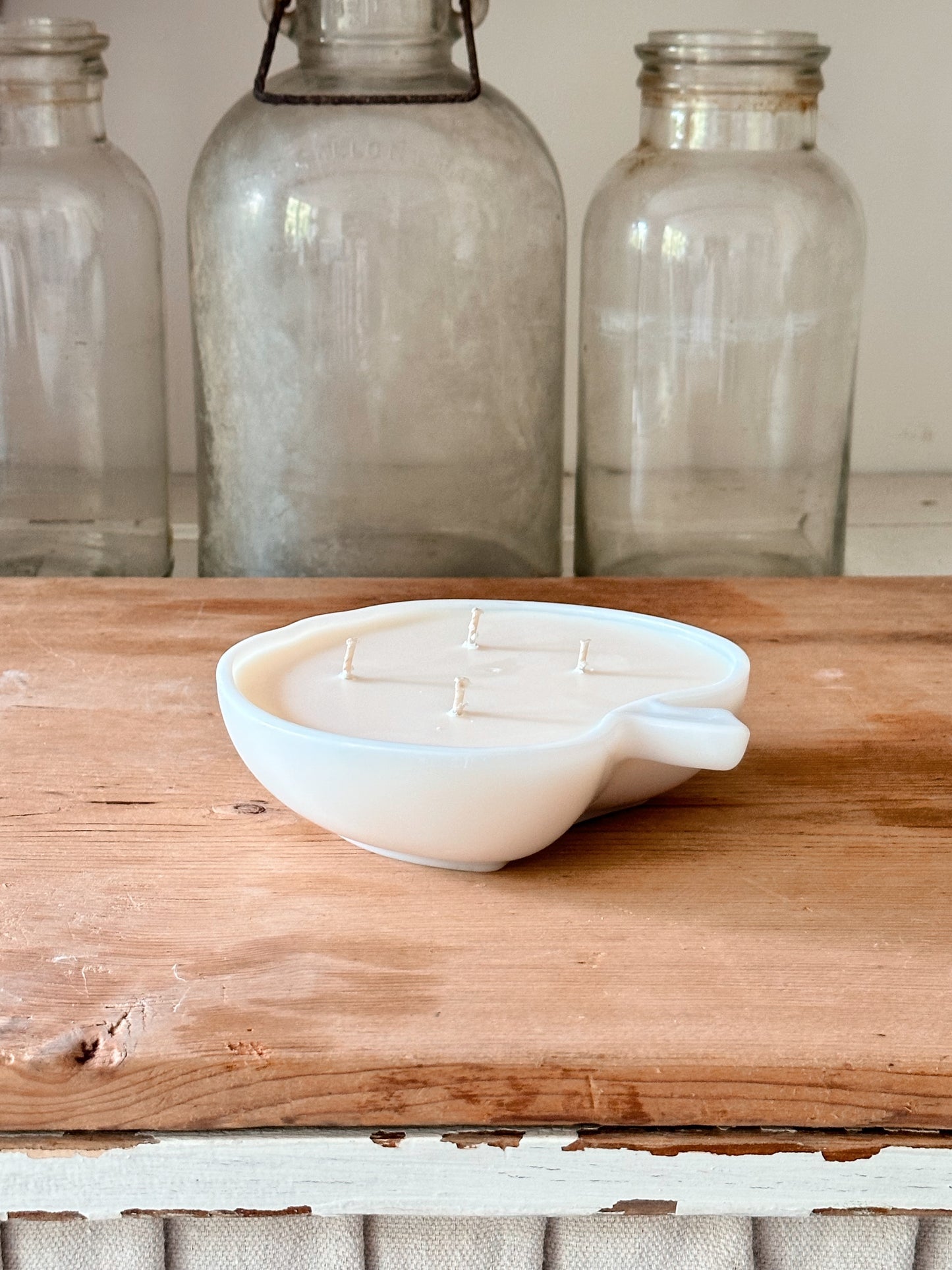 Apple Orchard Candle in a Vintage Milkglass Apple