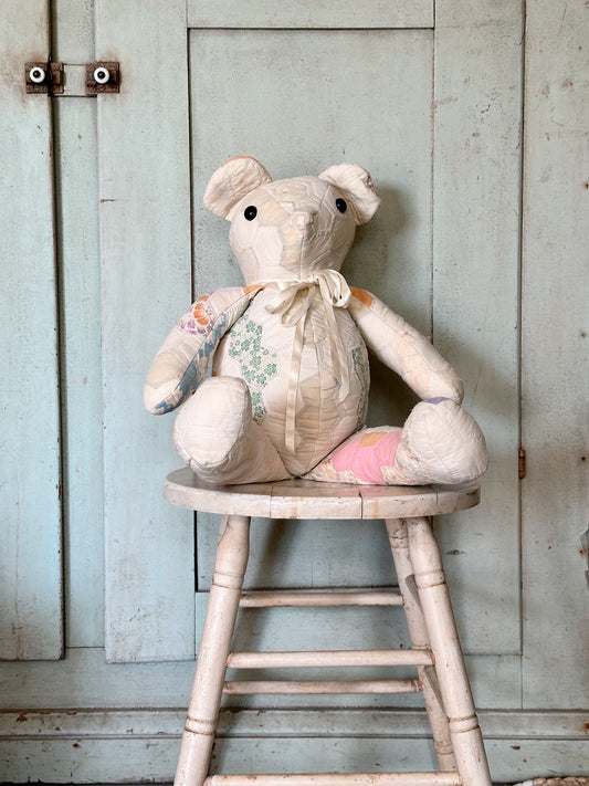 Handmade Vintage Quilt Teddy Bear