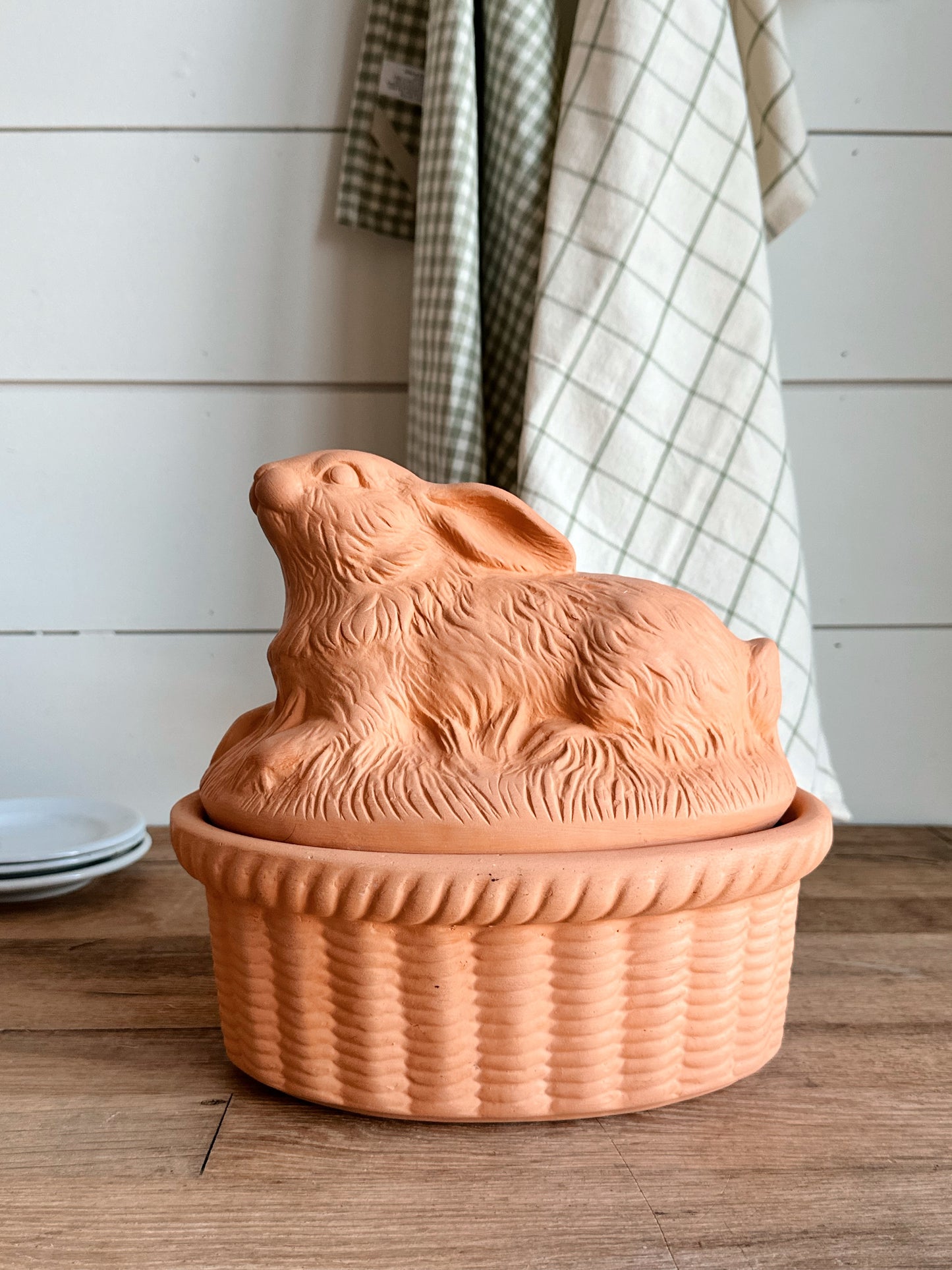 Vintage Terra Cotta Rabbit Baking Dish