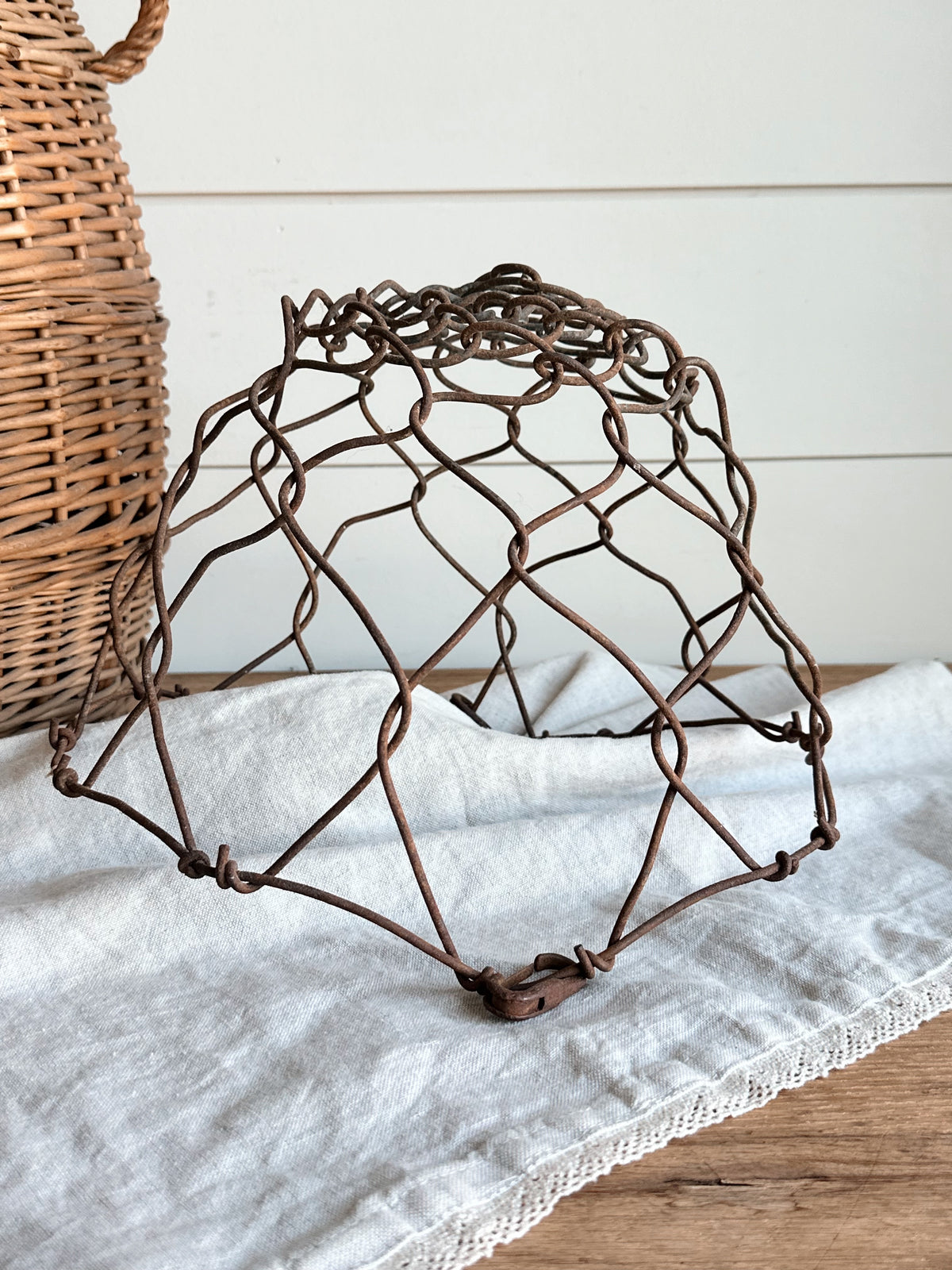 Vintage Metal Wire Hanging Basket/Cloche