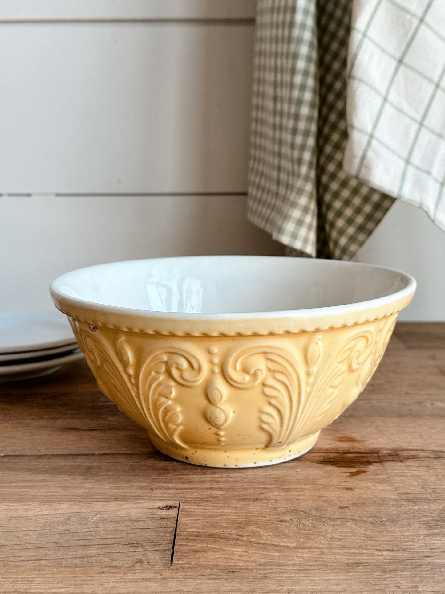Vintage Yellow Stoneware Bowl