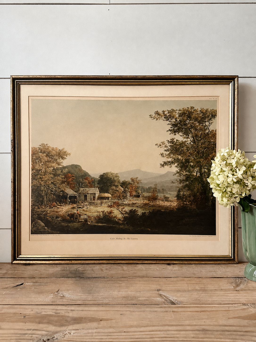Vintage 1947 George H. Durrie “Cider Making in the Country” Framed Art Print