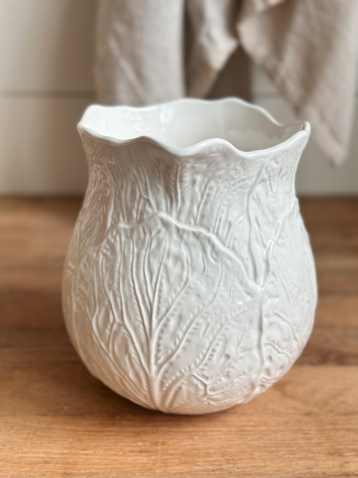White Cabbage Ware Pitcher