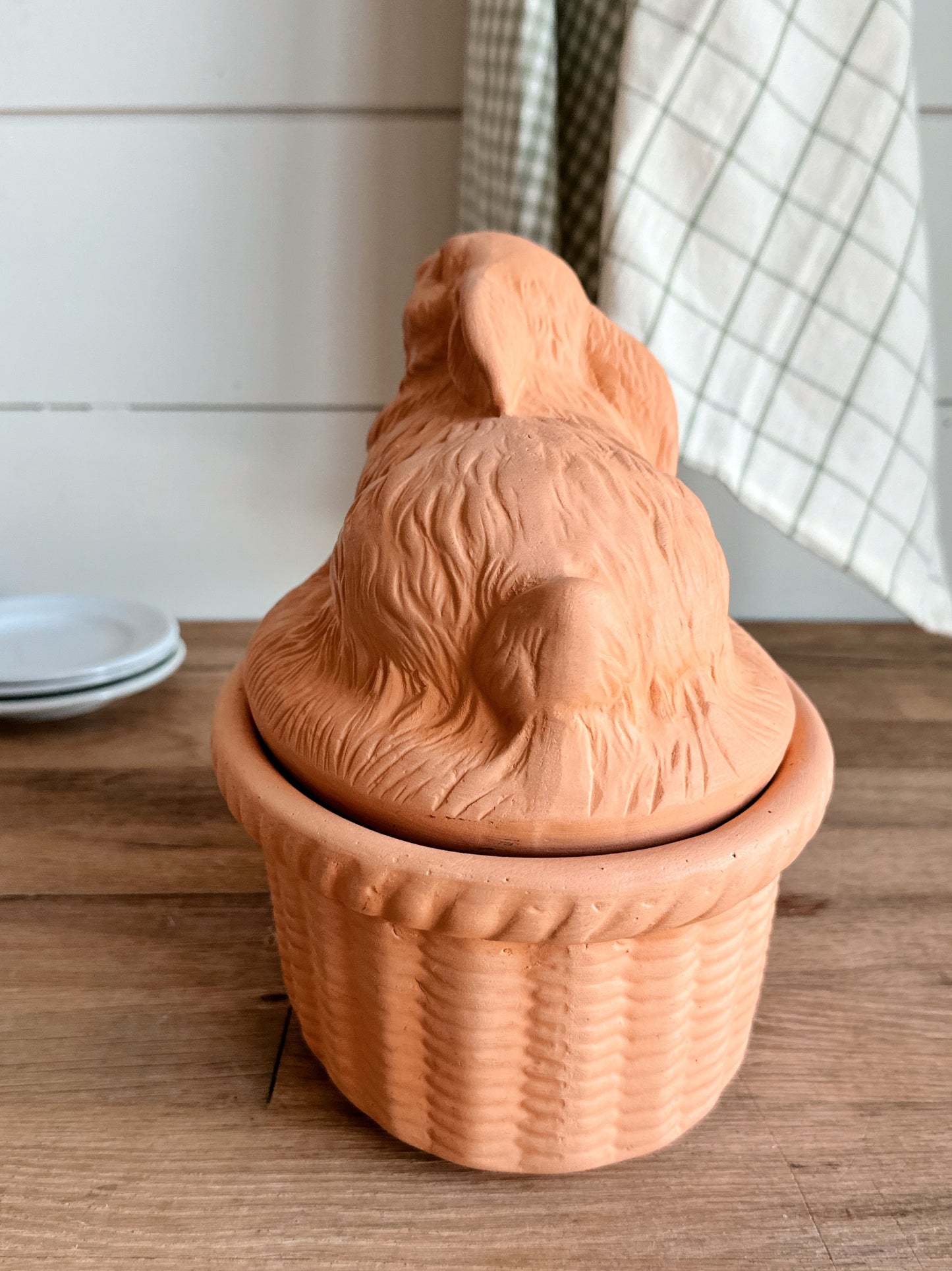 Vintage Terra Cotta Rabbit Baking Dish