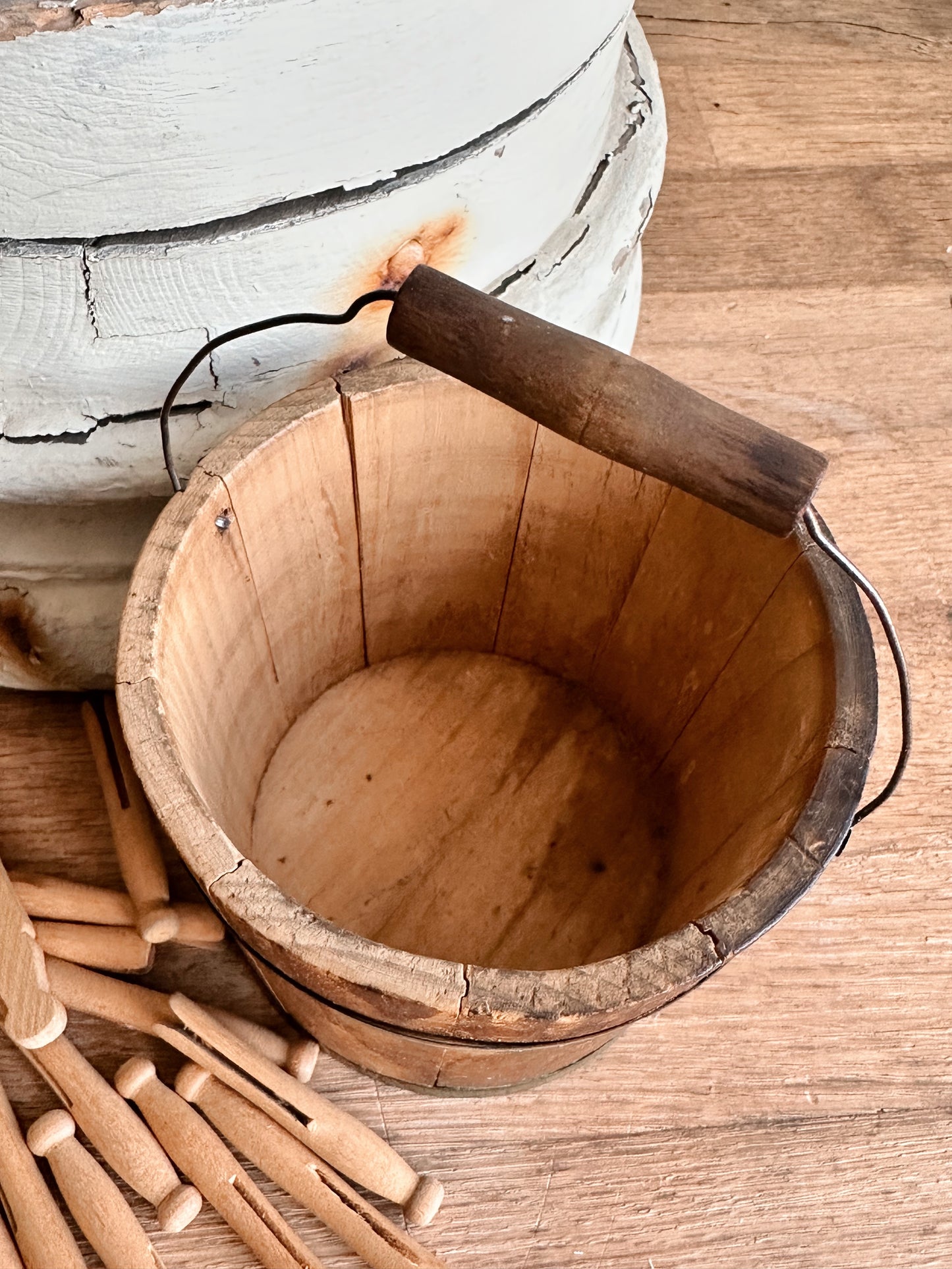 Collection of Antique Miniature Wood Laundry Items