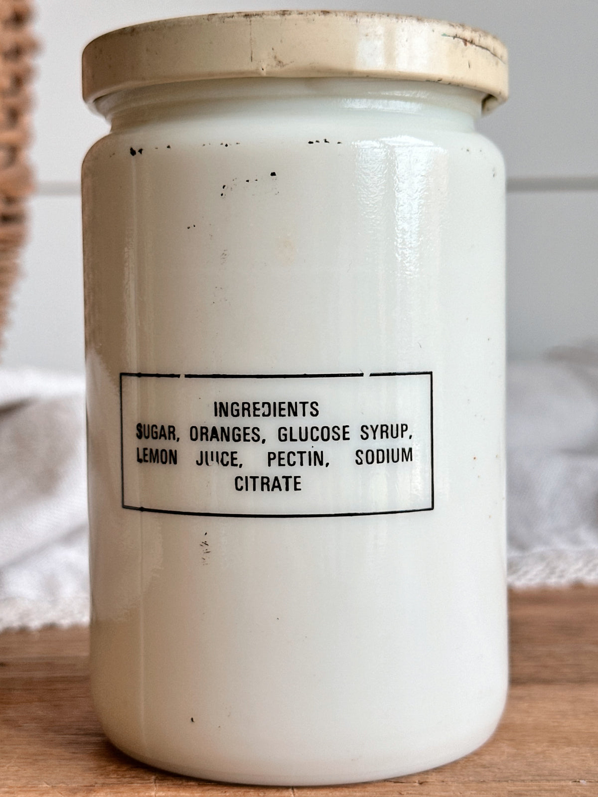 Vintage 1940s James Keller Glass Orange Marmalade Jar