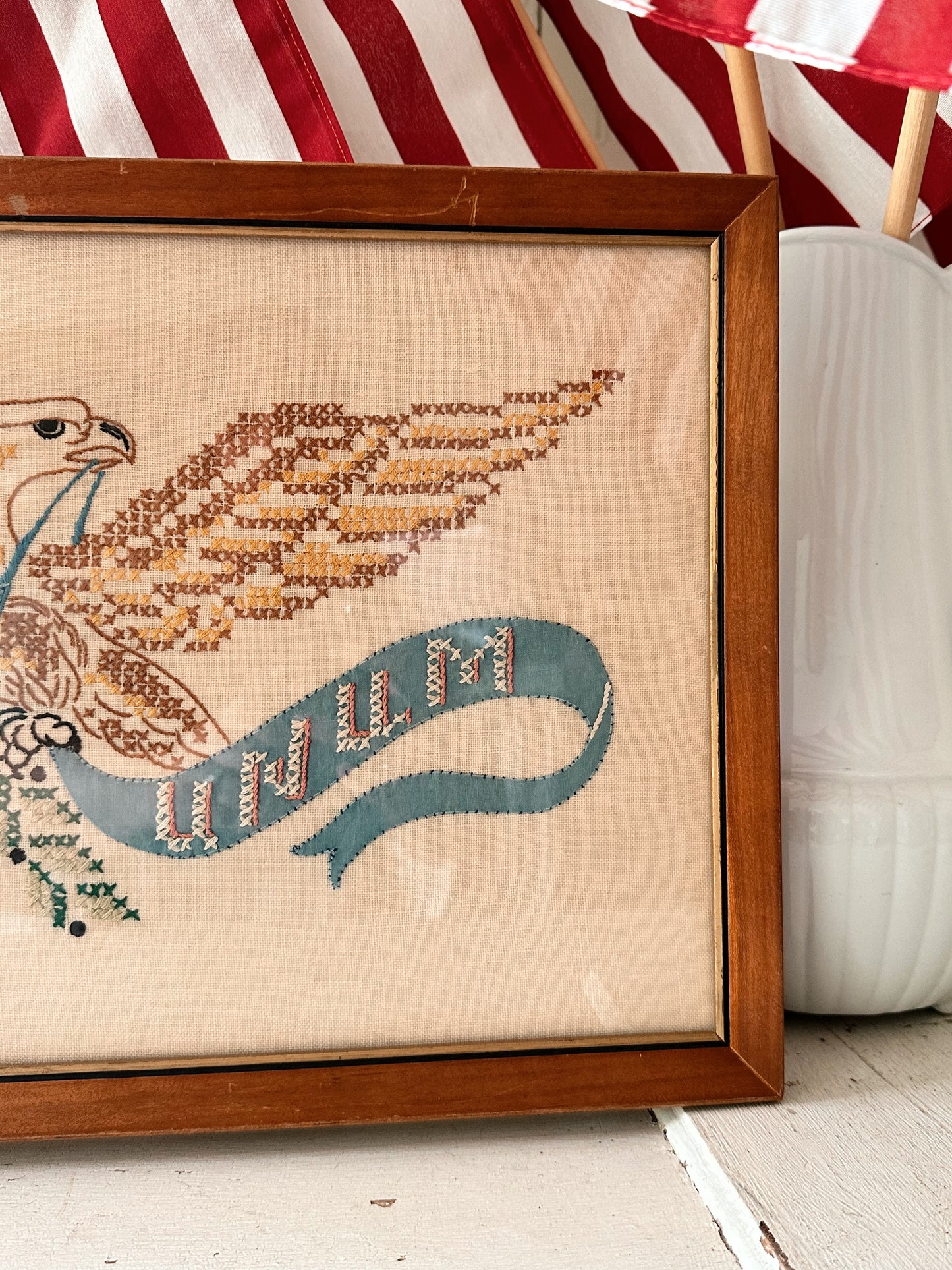 Vintage Appliqué and Cross Stitch - E Pluribus Unum