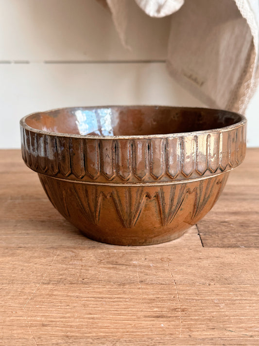 Small Vintage Picket Fence Stoneware Bowl