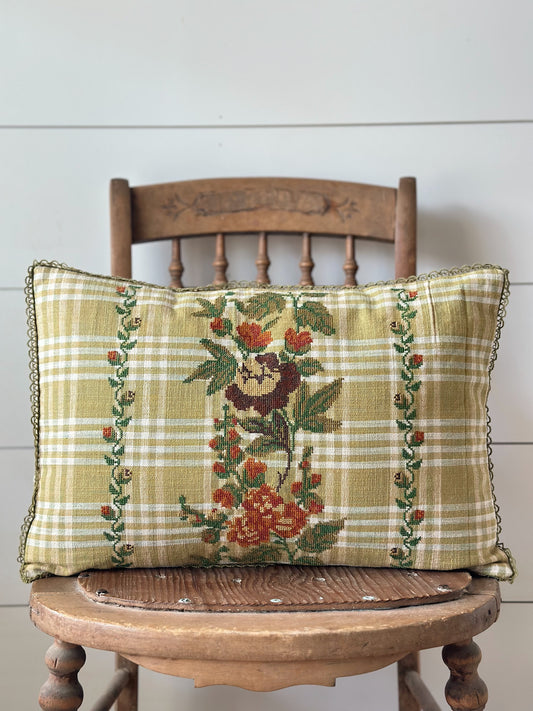 Plaid Needlepoint Pillow