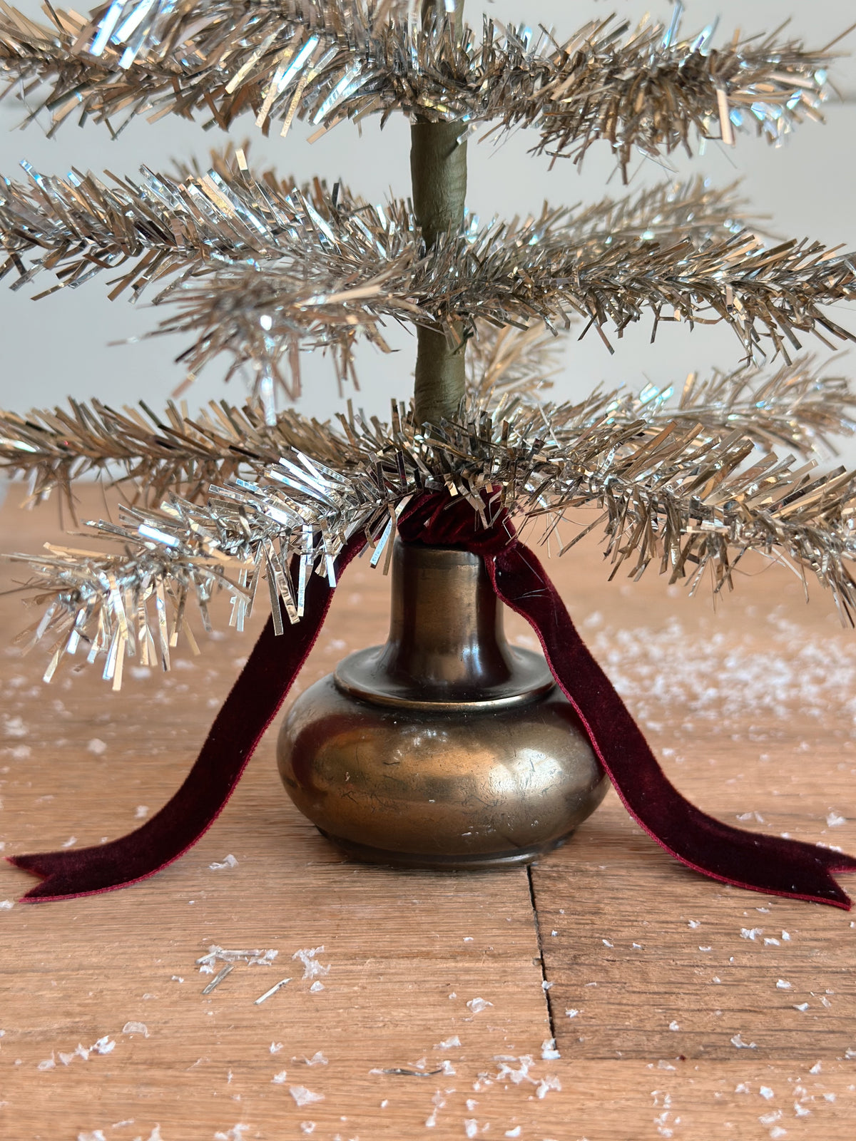 Vintage Brass Knob Tinsel Tree