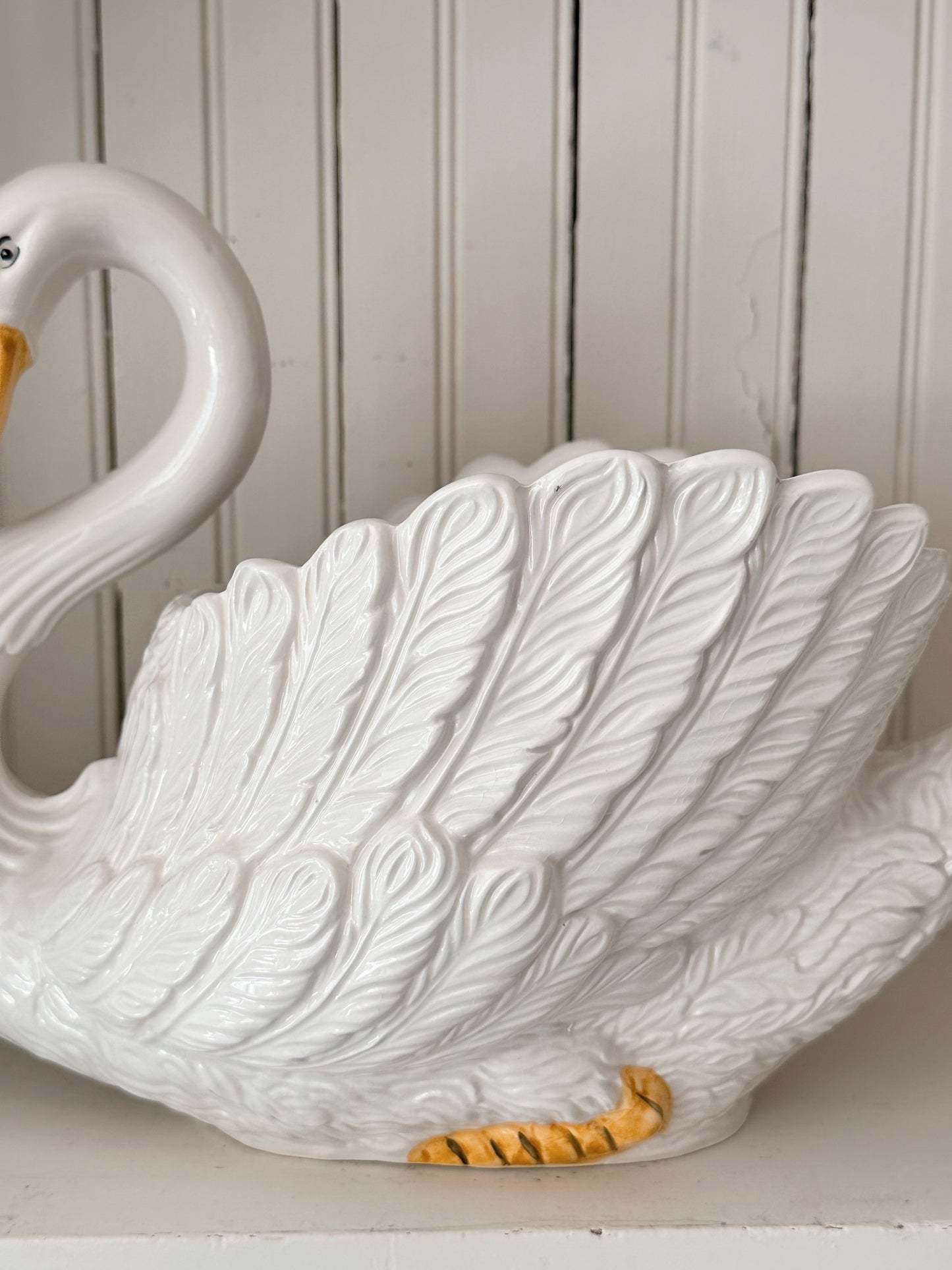 Large Vintage Swan Planter