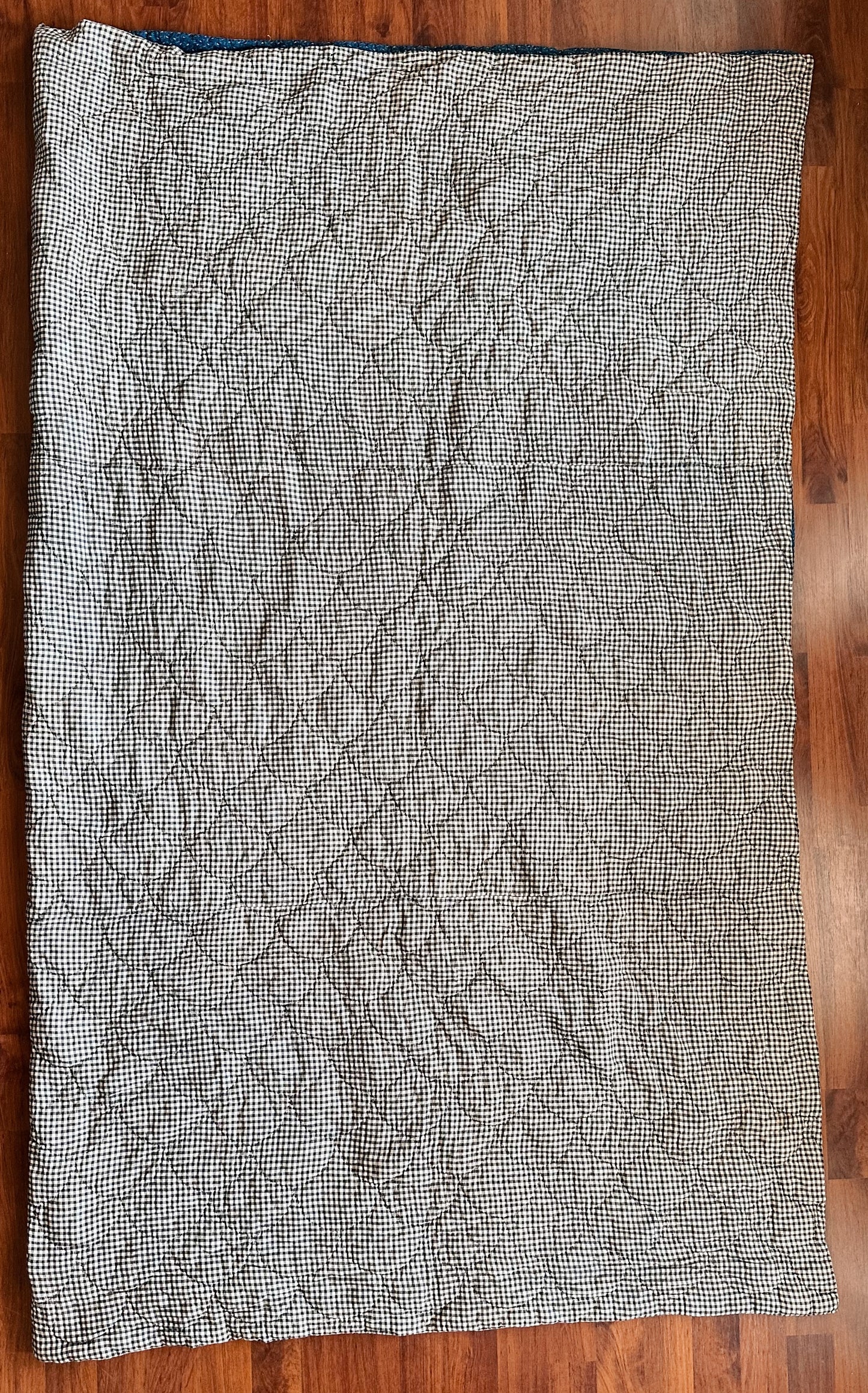 Vintage Hand Quilted Abstract Patchwork Quilt