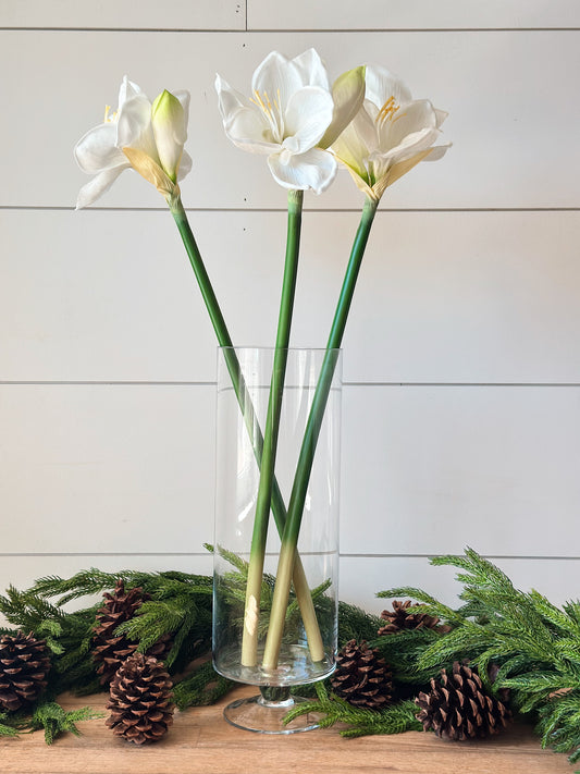 Real Touch Amaryllis Stems, Bundle of Three