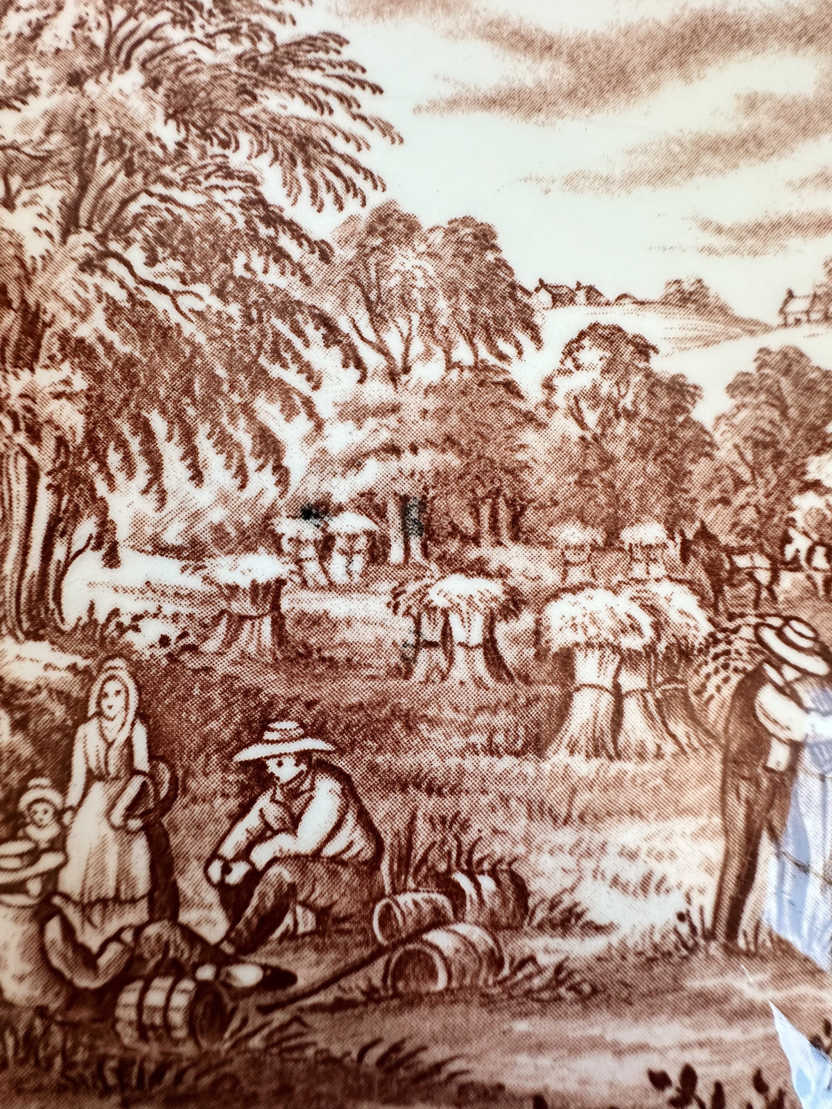 Pair of Vintage Churchill Currier & Ives “Harvest” Dinner Plates