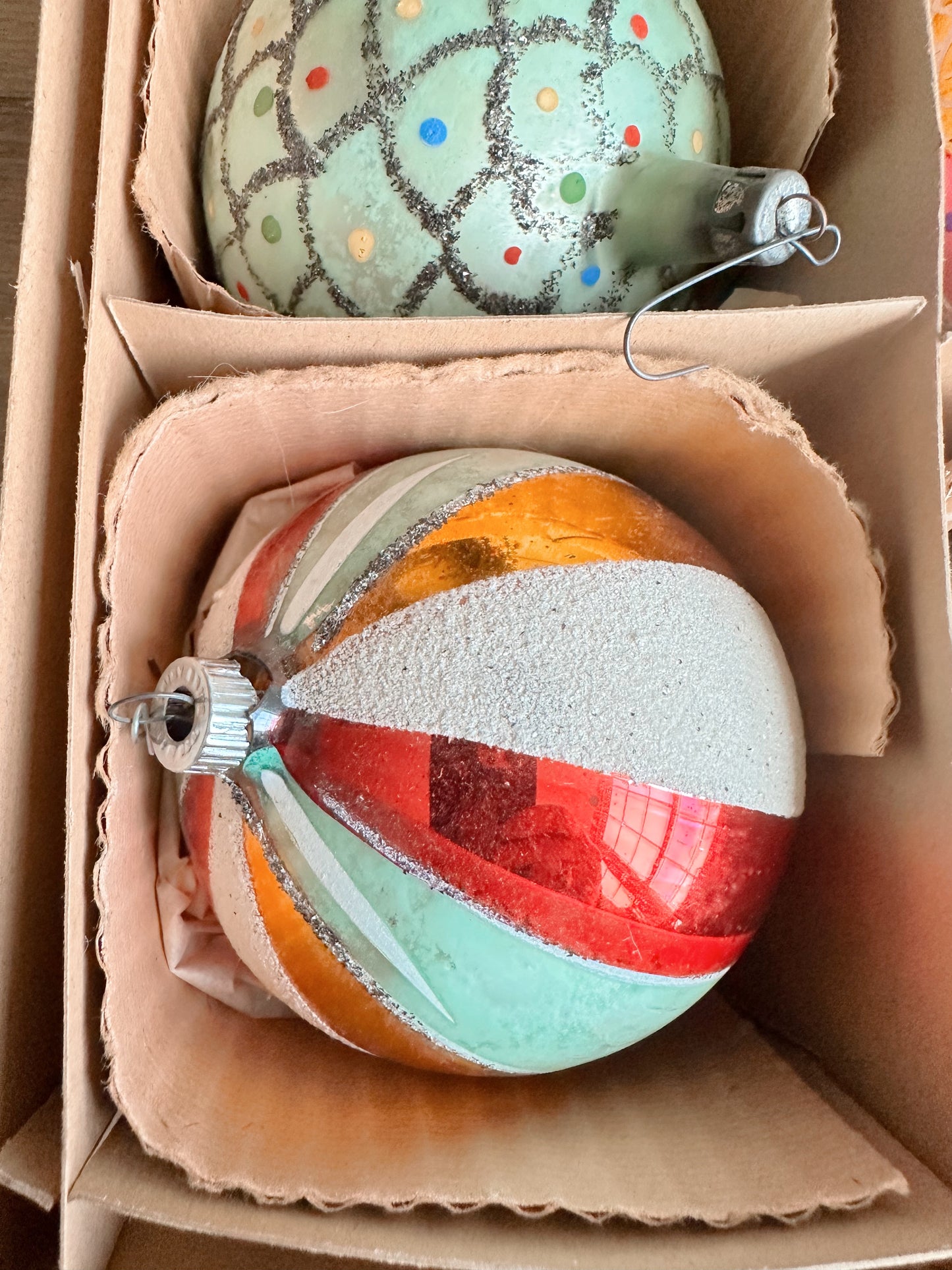 Box of Hand Painted Jumbo Vintage Polish Fantasia Ornaments