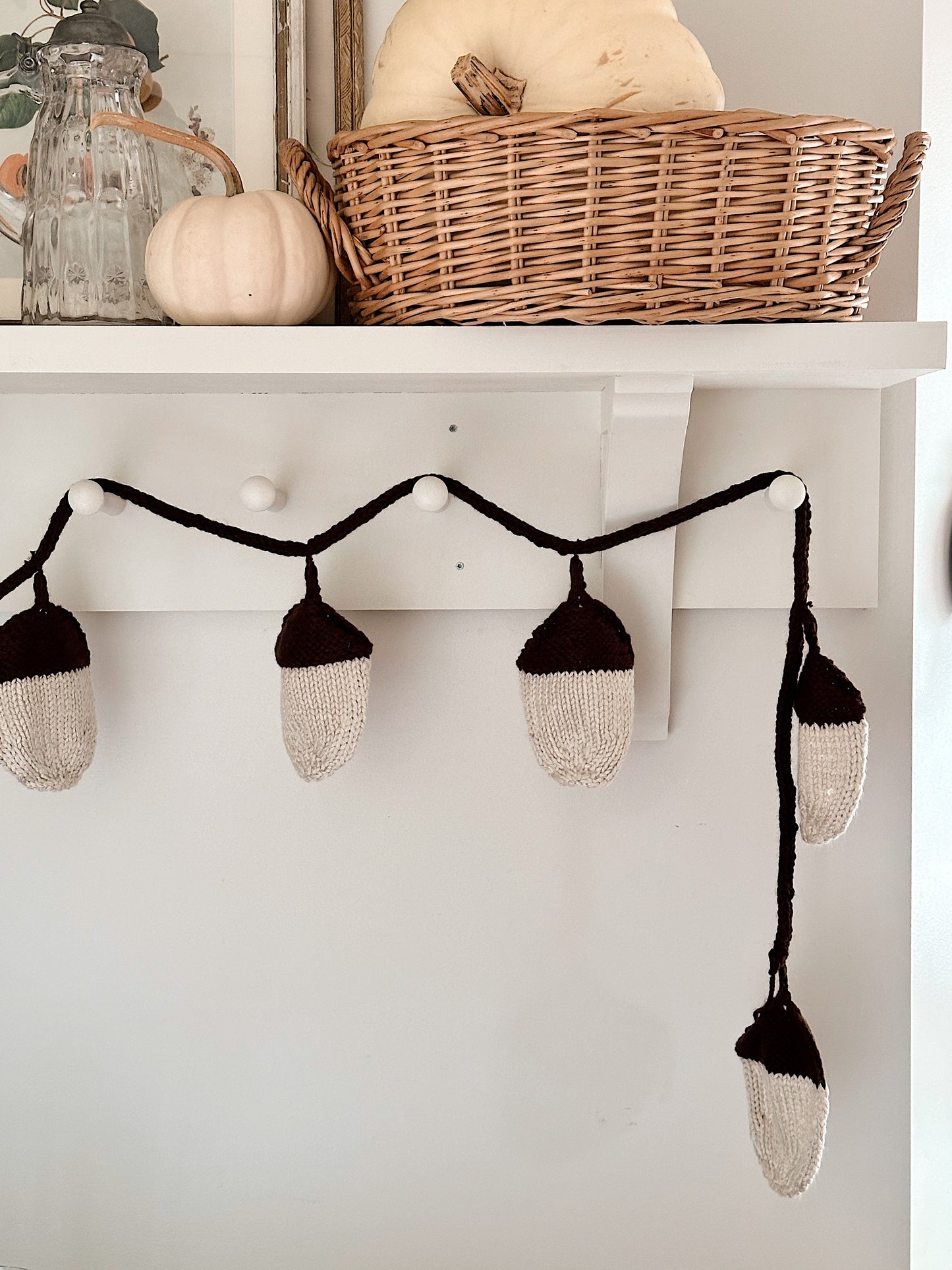 Hand Knitted Acorn Garland