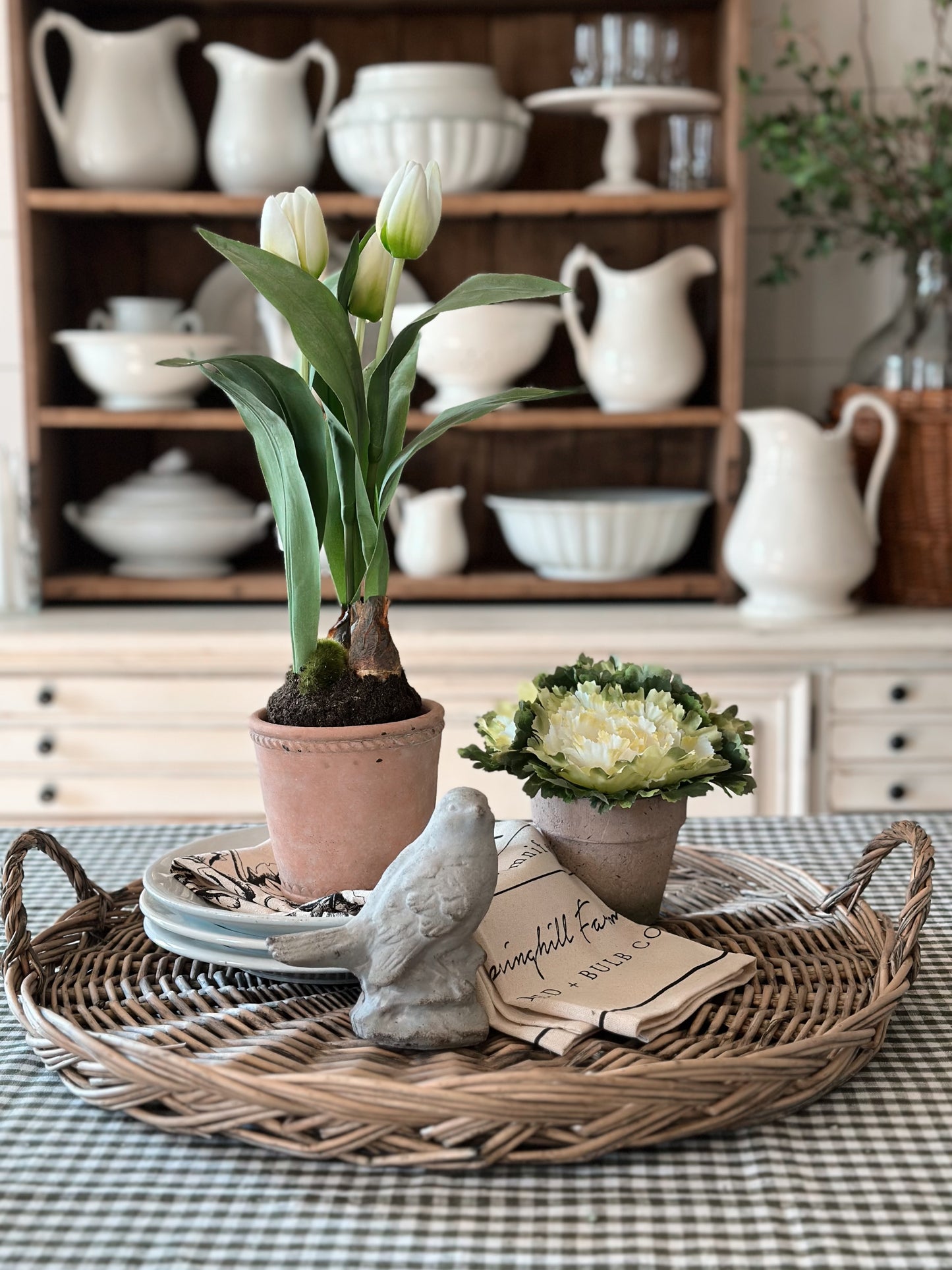Set of Weathered Wicker Trays