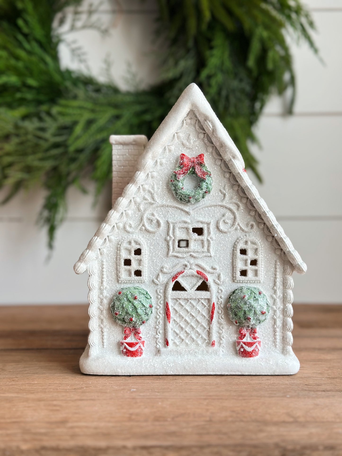 Glittered Light Up Christmas House