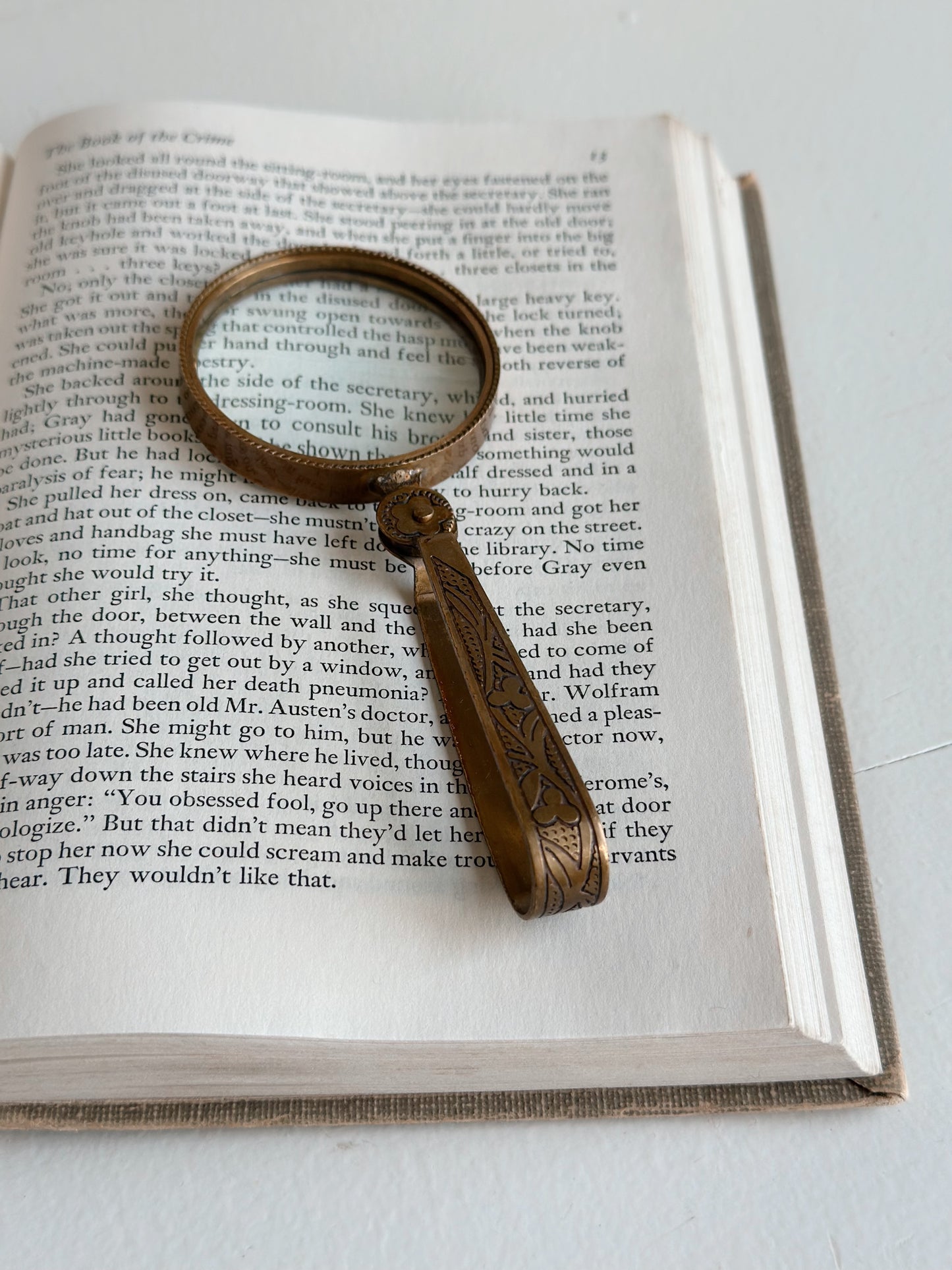 Petite Brass Magnifying Glass with Folding Handle