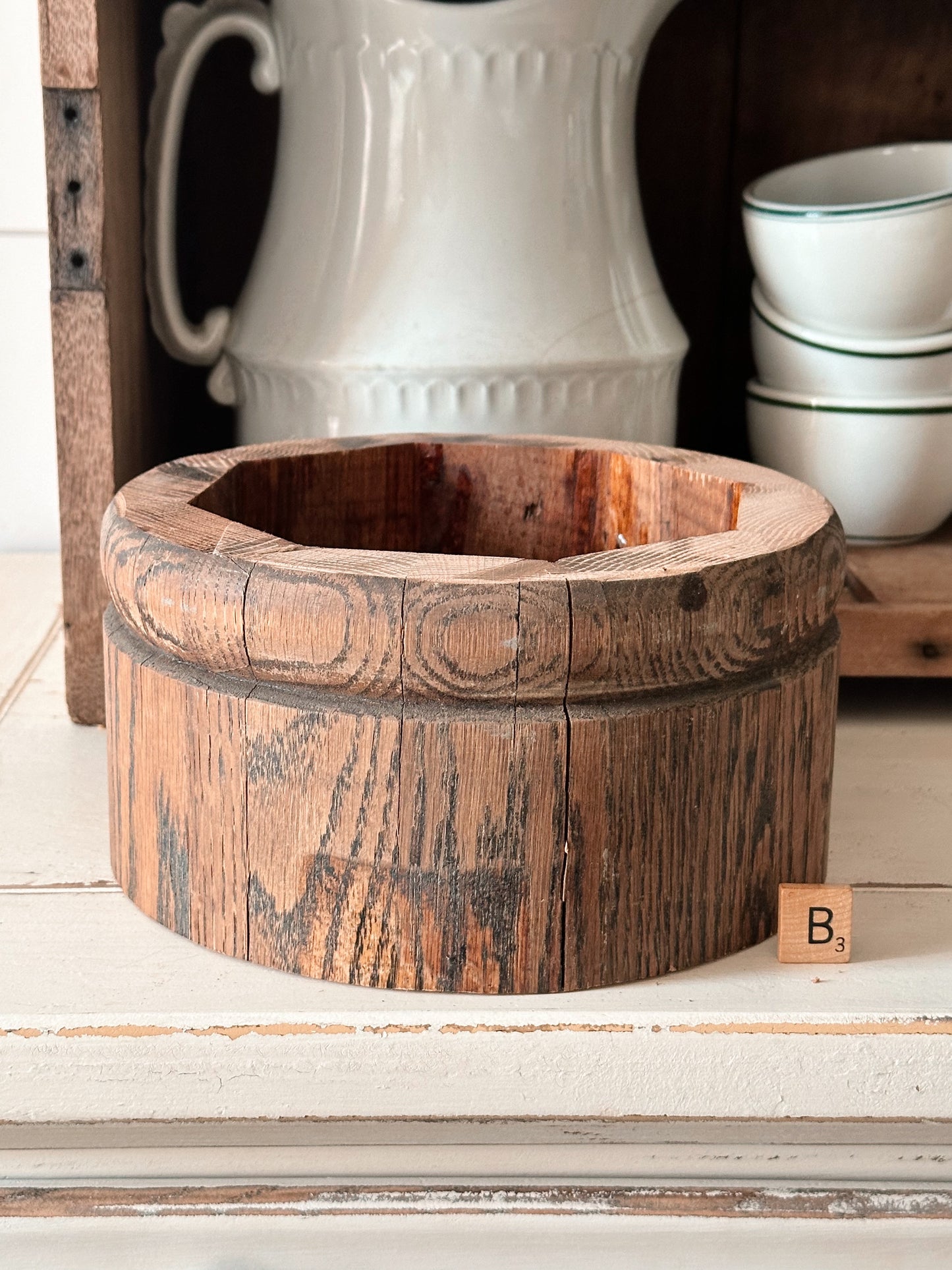 Salvaged Wood Riser, Plant Collar