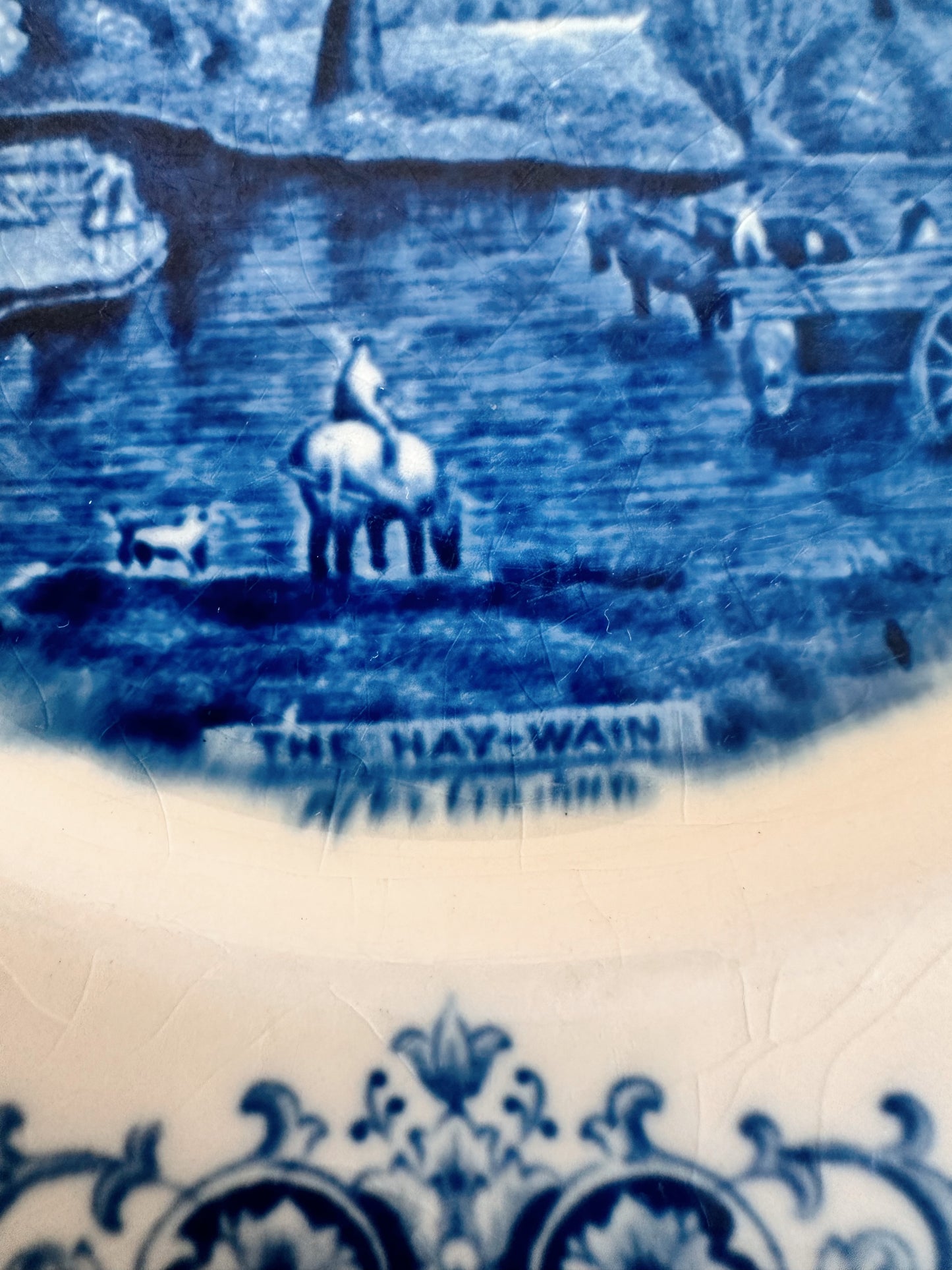 Pair of Antique Grindley Plates, Scenes After Constable