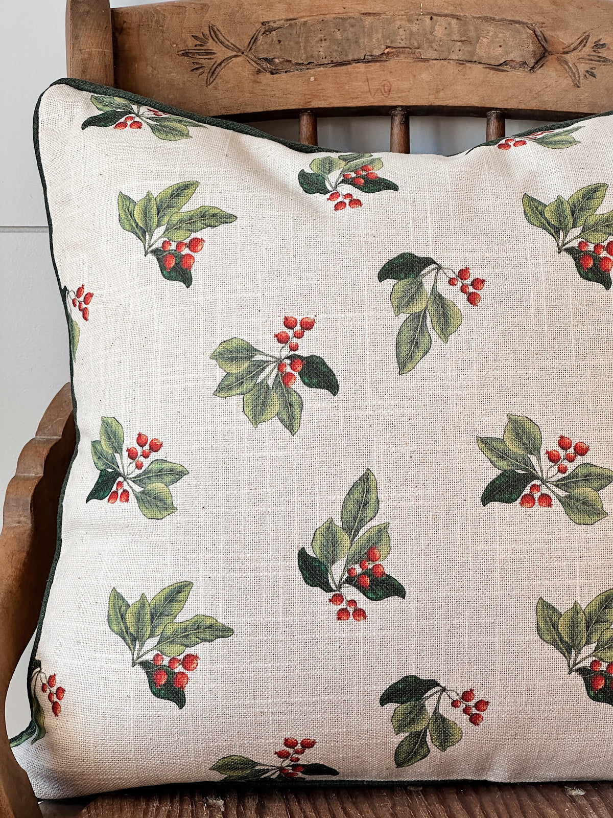 Holly Berry Throw Pillow