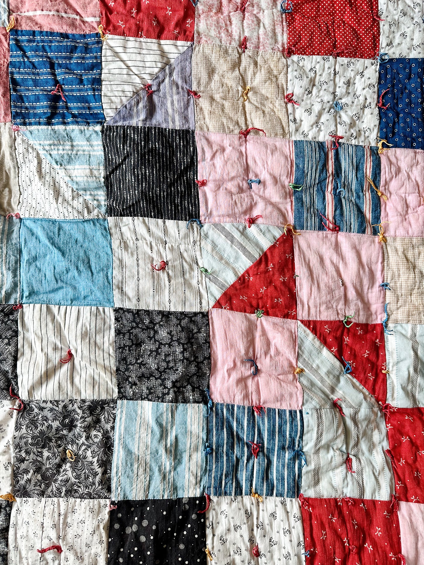 Vintage Handtied Patchwork Quilt