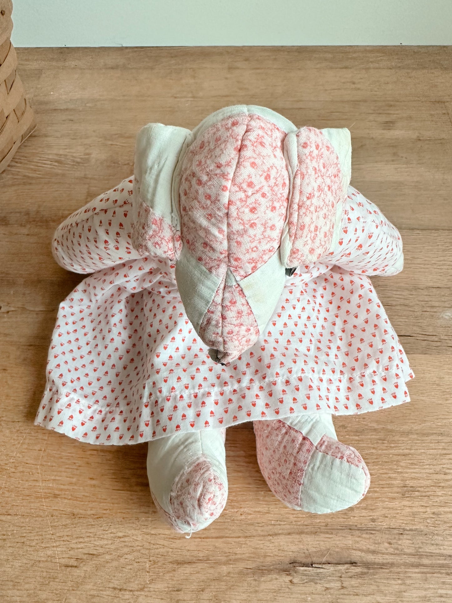 Vintage Handmade Salvaged Quilt Bunny